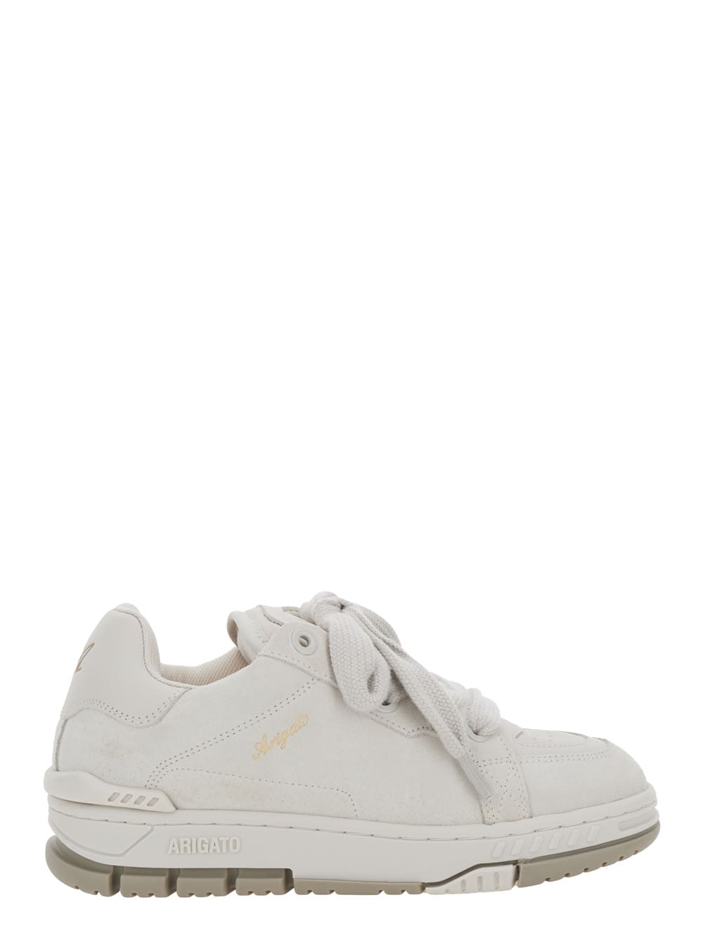 area Haze White Low Top Sneakers With Laminated Leather In Leather Blend Woman