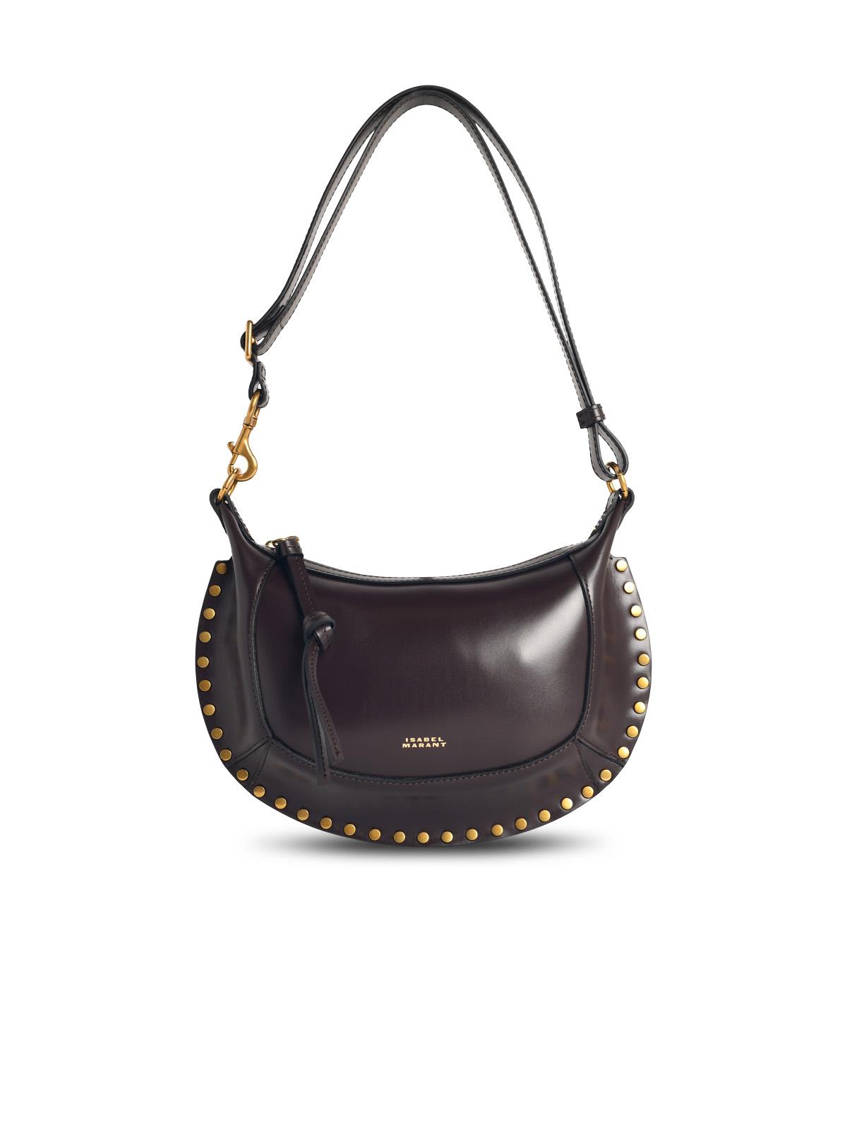 Isabel Marant Moon Shoulder Bag Studded Detailing In Brown