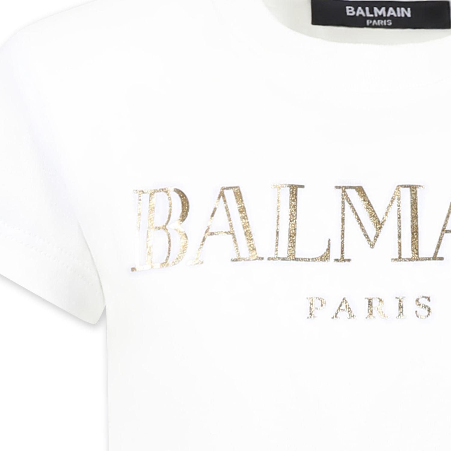 BALMAIN WHITE T-SHIRT FOR GIRL WITH LOGO