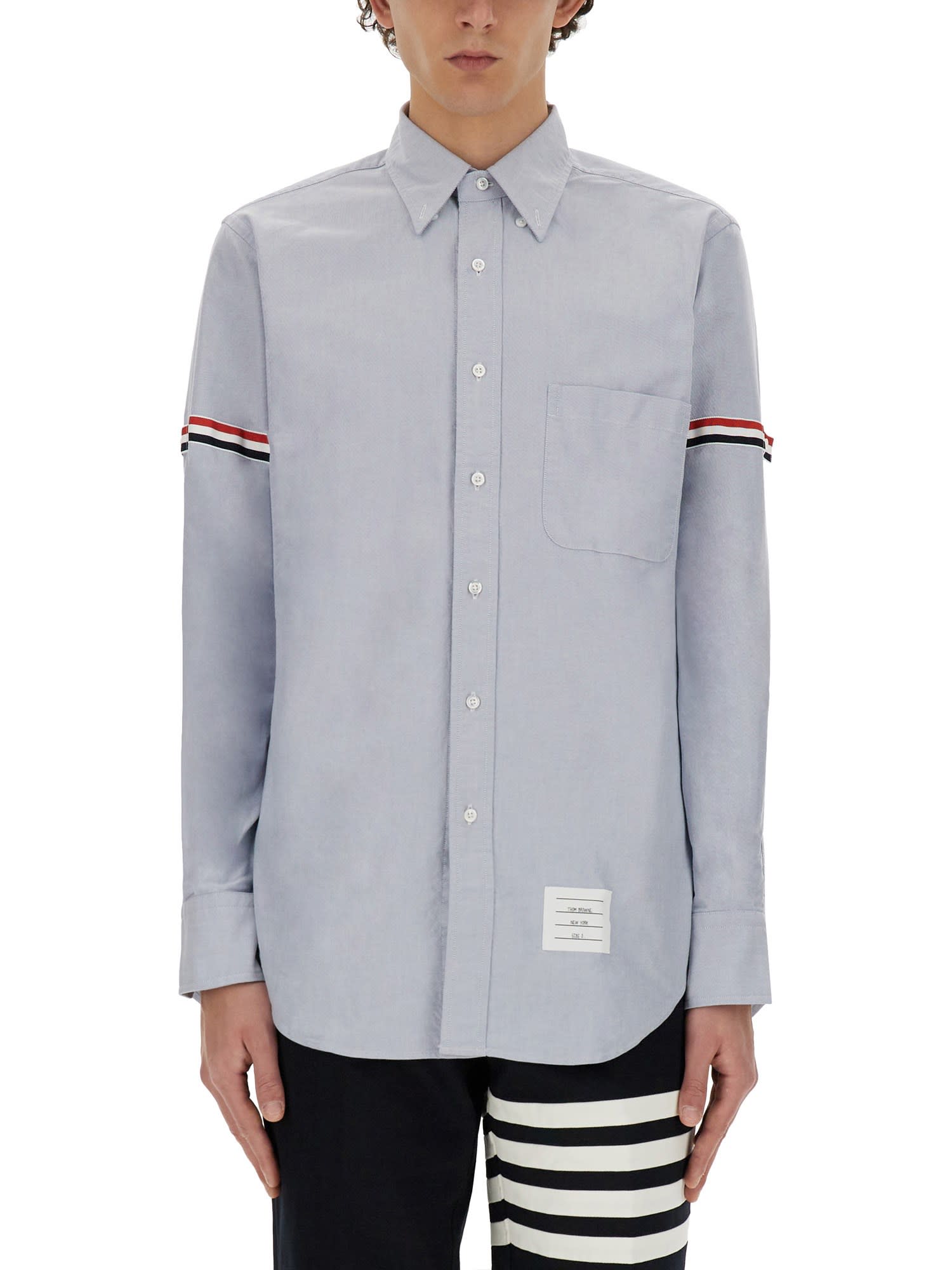 Shop Thom Browne Classic Shirt In Clear Blue