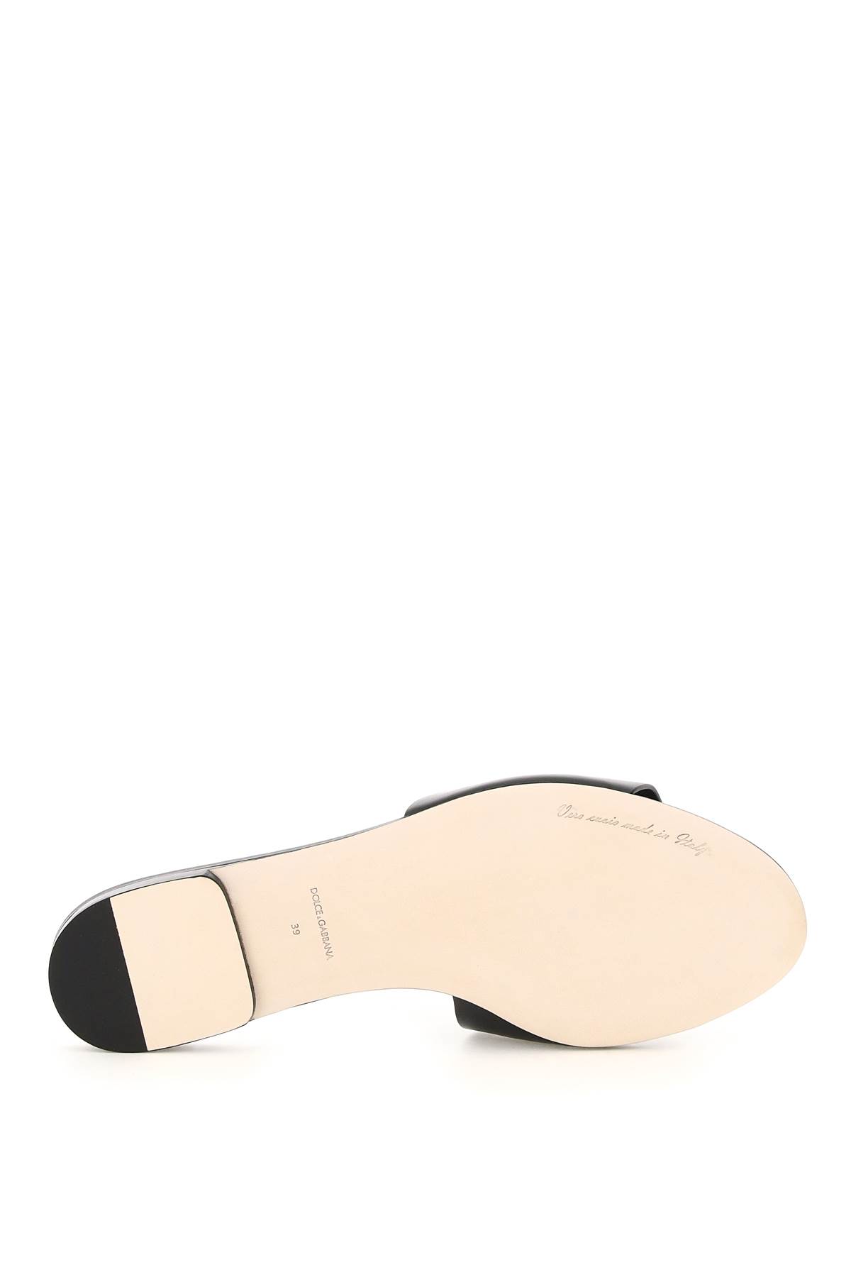 Shop Dolce & Gabbana Leather Slides With Cut-out Logo In Nero (black)