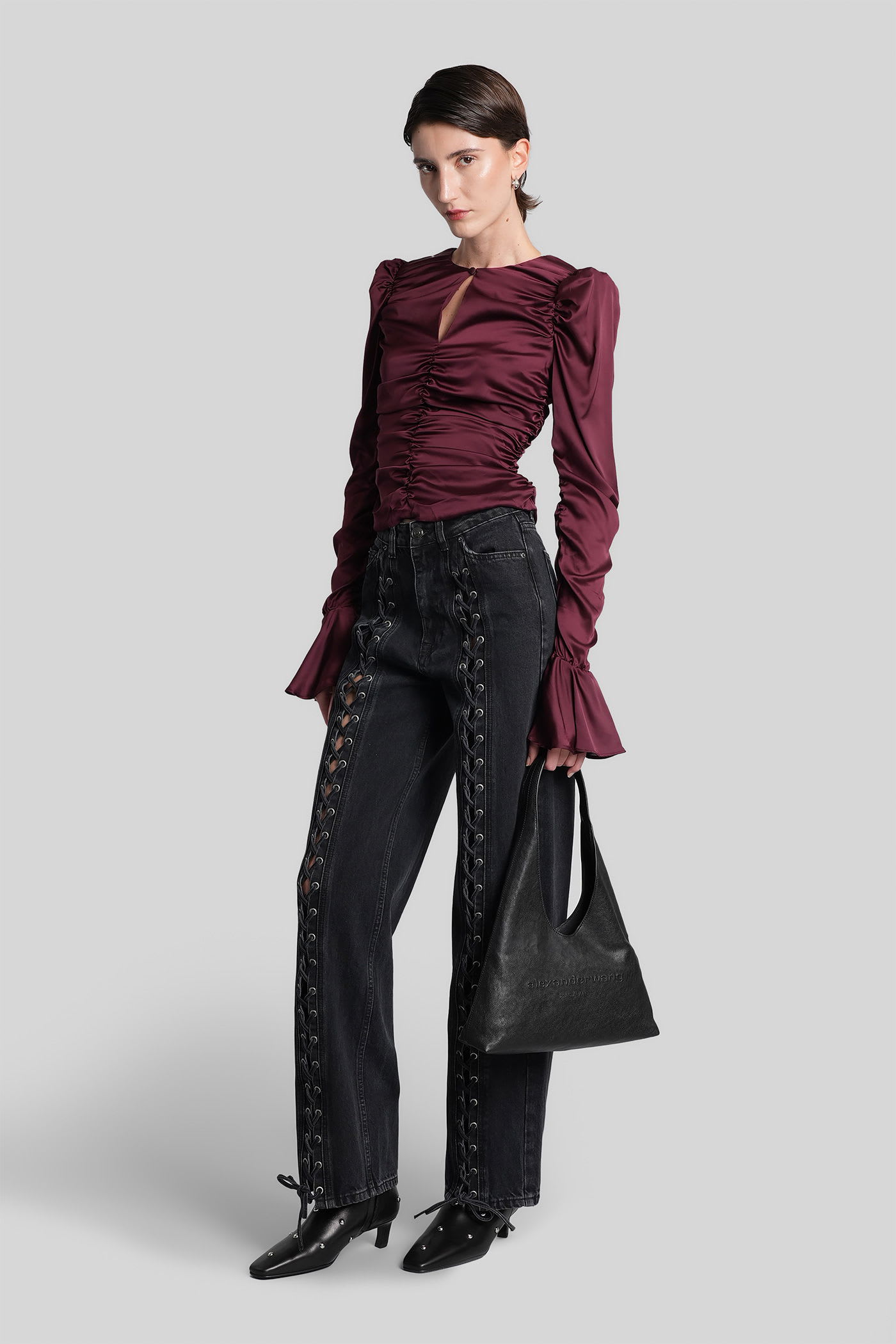 Rotate Birger Christensen Topwear In Bordeaux Polyester In Burgundy