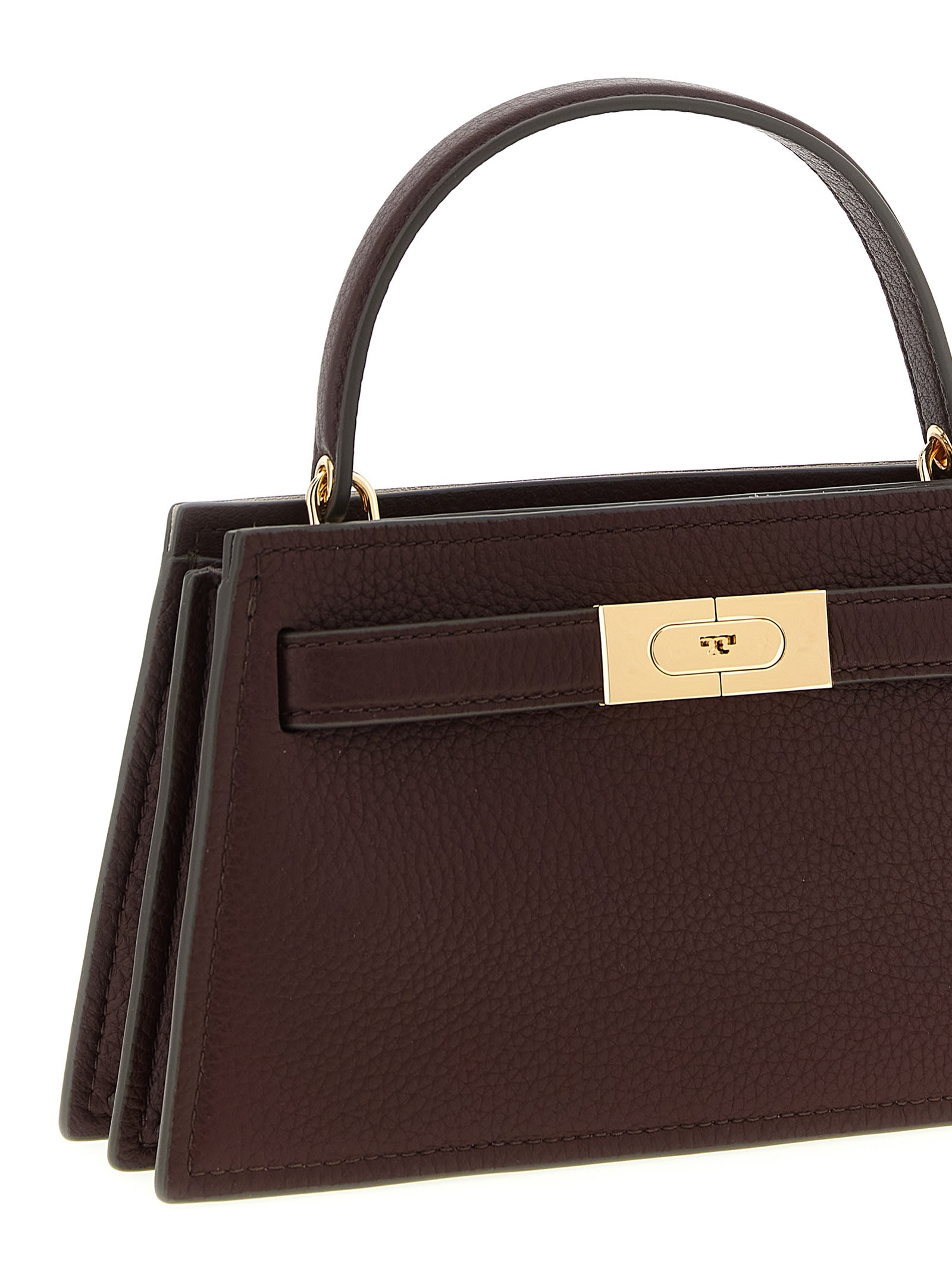 Tory Burch Lee Radziwill Pebble Mini Hand Bags Bordeaux In Burgundy
