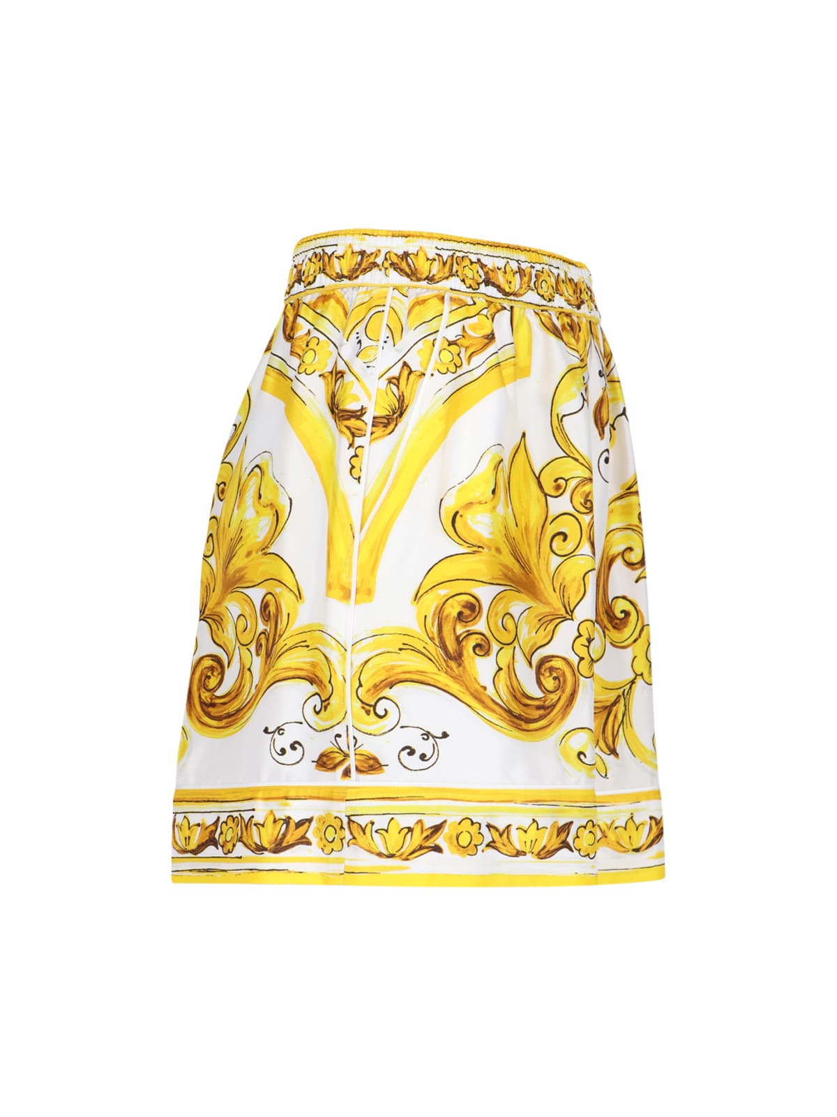 Shop Dolce & Gabbana Maiolica Print Shorts In Yellow