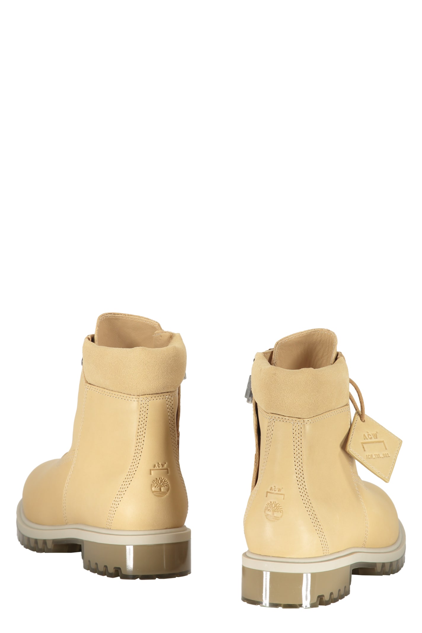 Shop A-cold-wall* A-cold-wall X Timberland Leather Boots In Beige