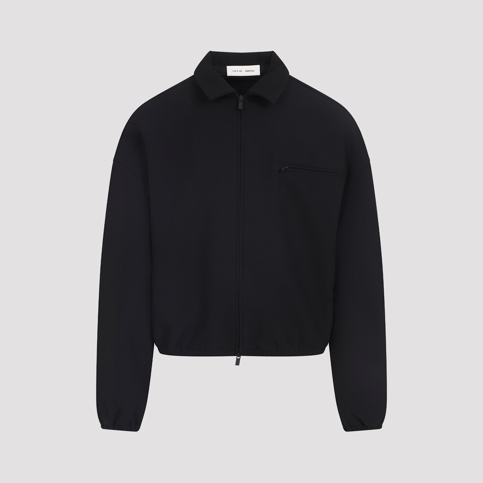 Fear Of God Bonded Canvas Zip-up Jacket In Black