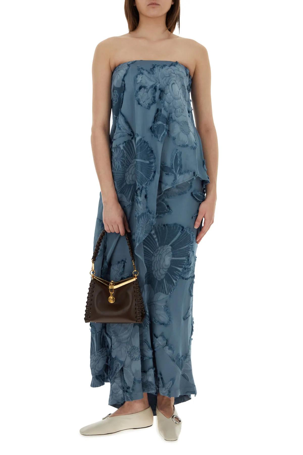 Shop Etro Air Force Blue Jacquard Skirt In Azzurro