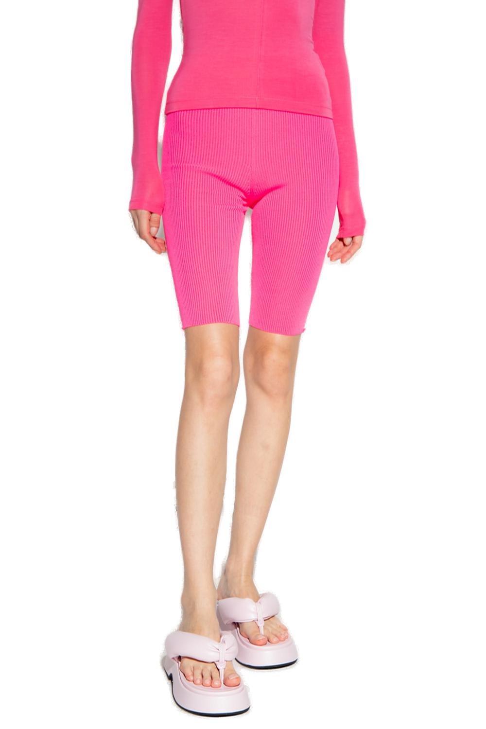 Jacquemus Ribbed-knit Cycling Shorts In 430
