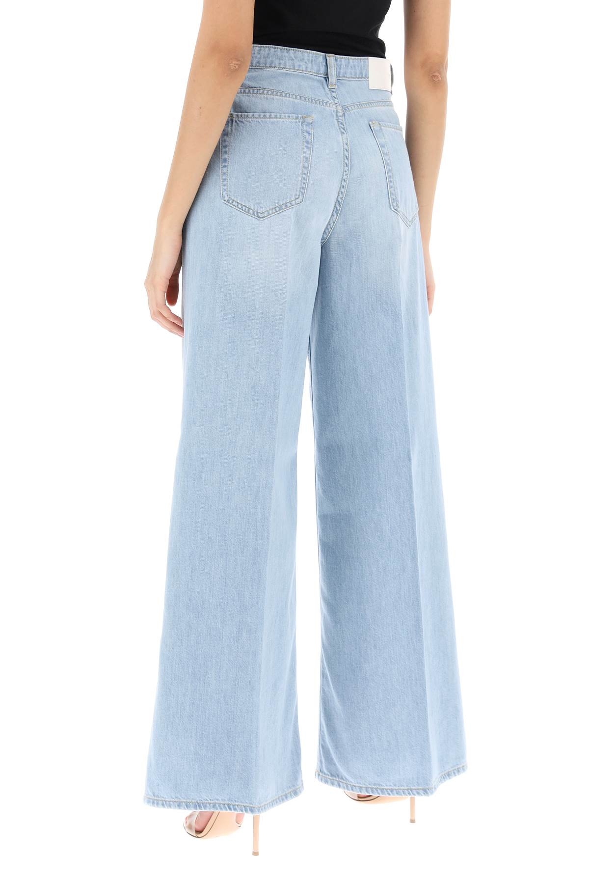 Pinko Pozzillo Wide Leg Jeans In Pjn Lavaggio Bleach Chiaro