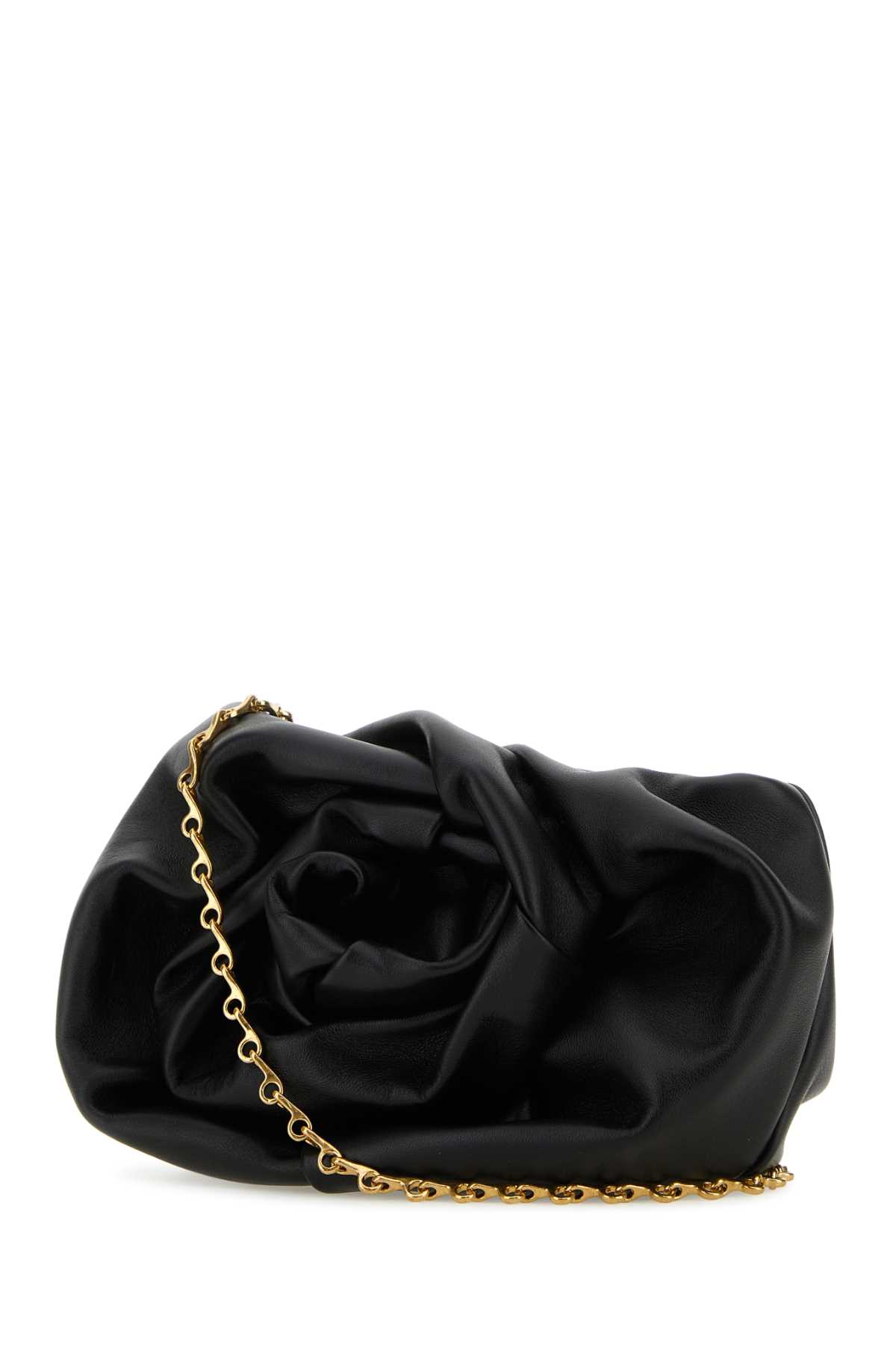 Burberry Black Nappa Leather Rose Clutch
