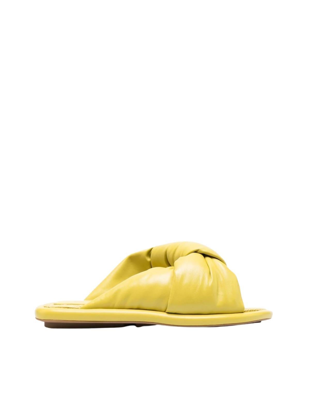 Ash Slippers In Raffia In Acid Green