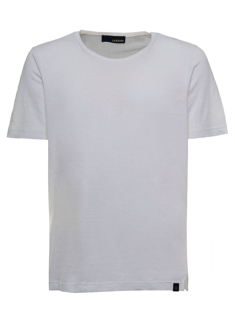 Lardini White Short Sleeved Linen T-shirt