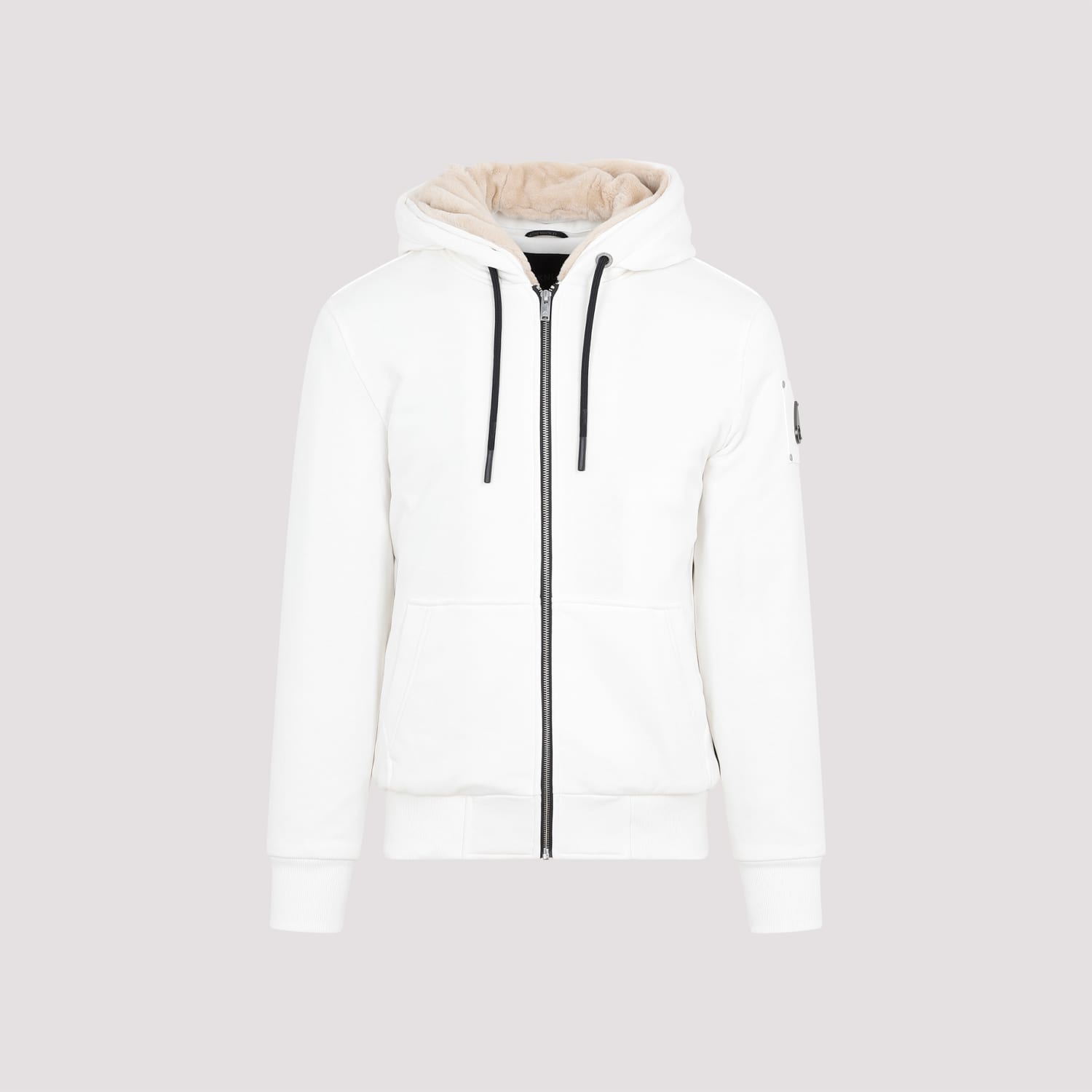 Shop Moose Knuckles Classic Bunny 3 Hoodie In Plaster Semolina