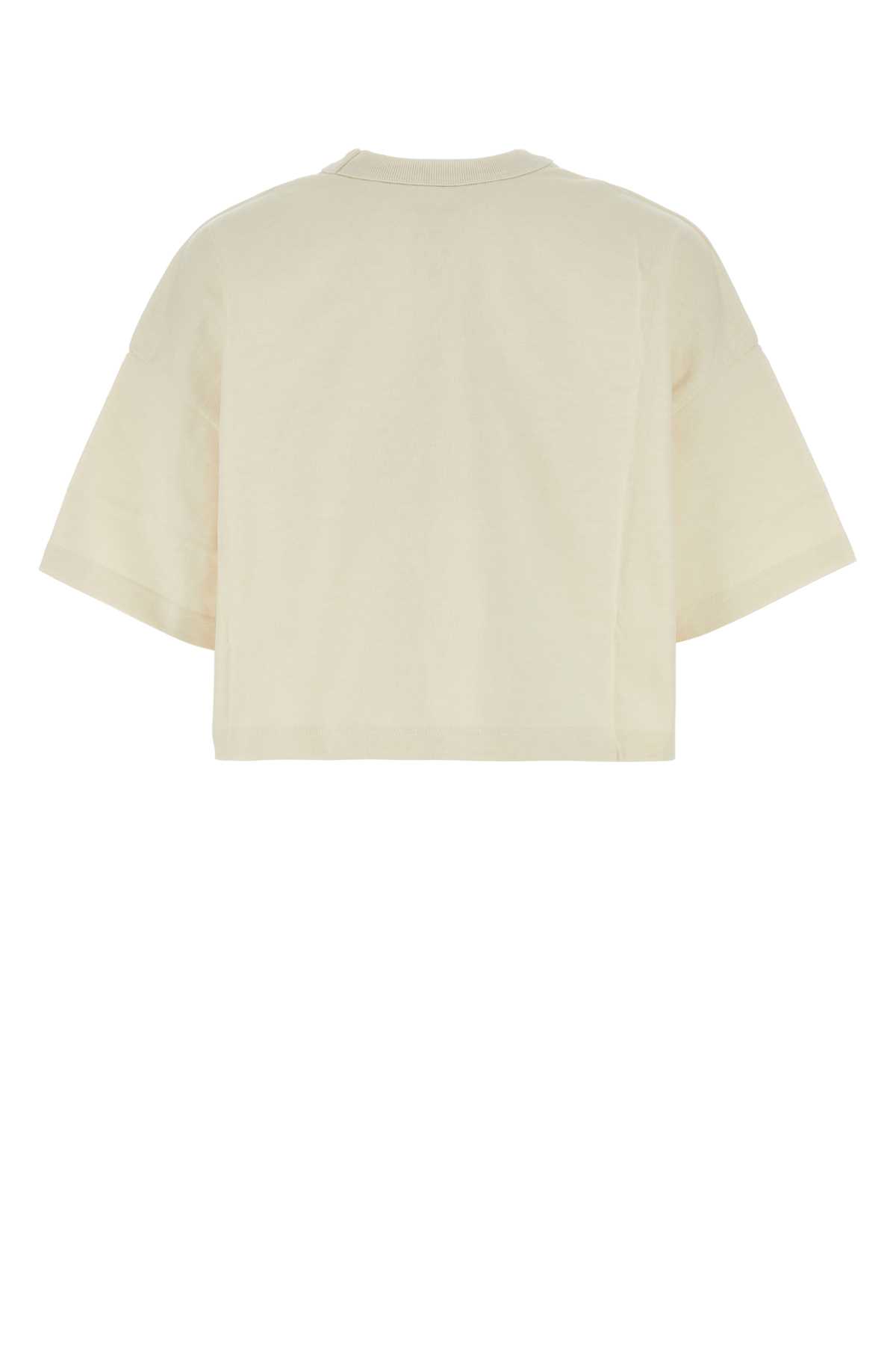 Shop Bottega Veneta Ivory Cotton Leash T-shirt In Soap