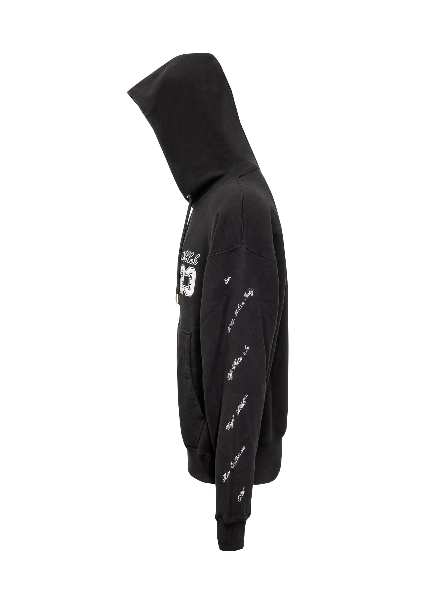 Shop Off-white Ow 23 Skate Hoodie In Black White