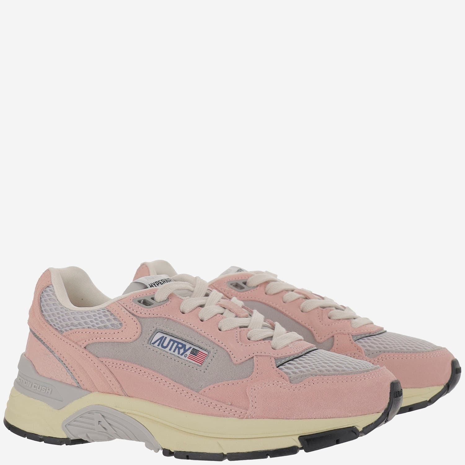 Autry Low Hyperway Wom Sneakers With Mesh Panels In Pink