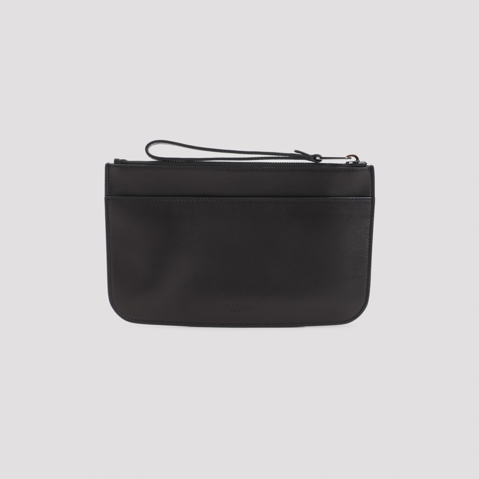 Shop Giorgio Armani Pouch In Nero