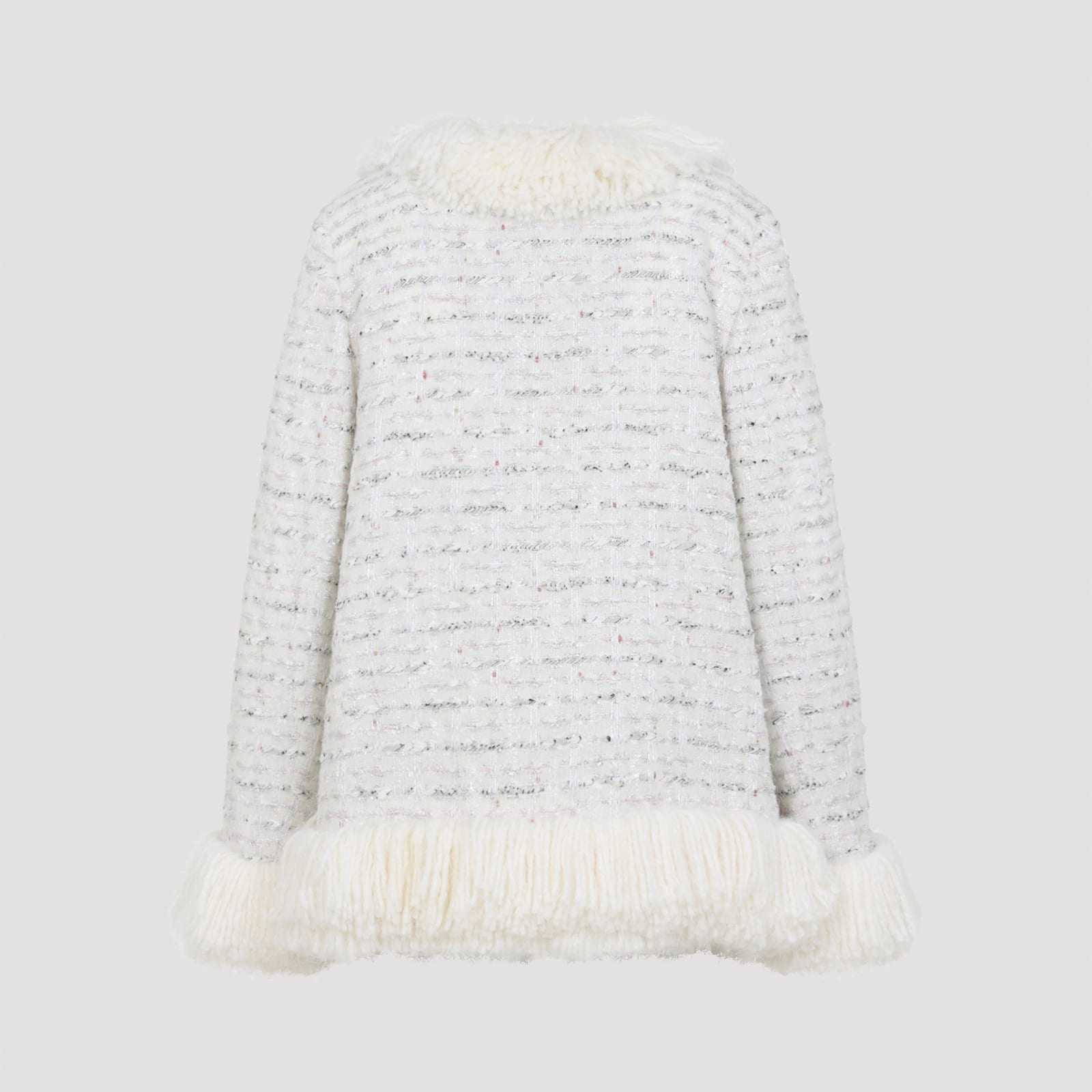 Giambattista Valli Fur-trimmed Short Wool Coat In White