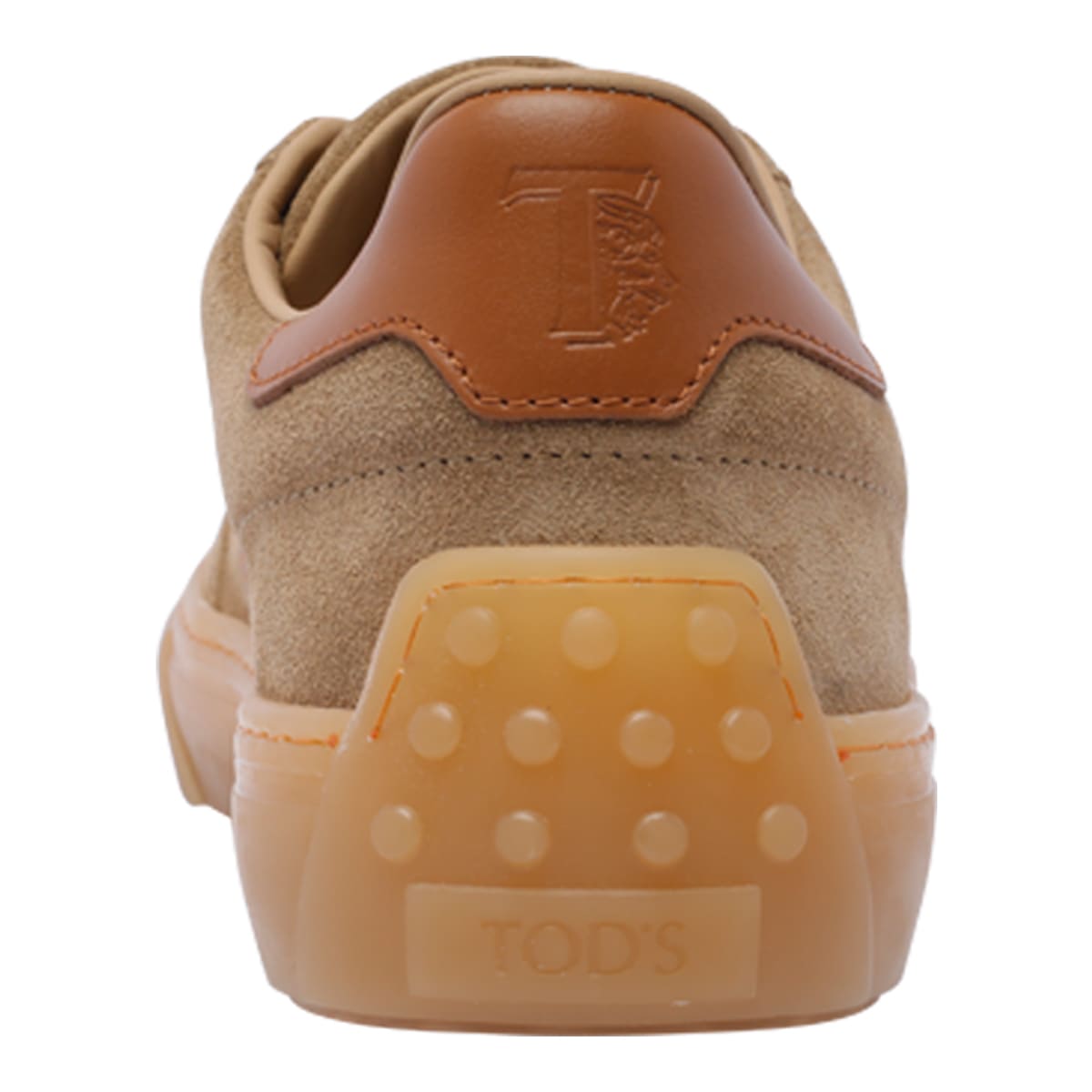 Shop Tod's Leather Tods Sneakers In Beige