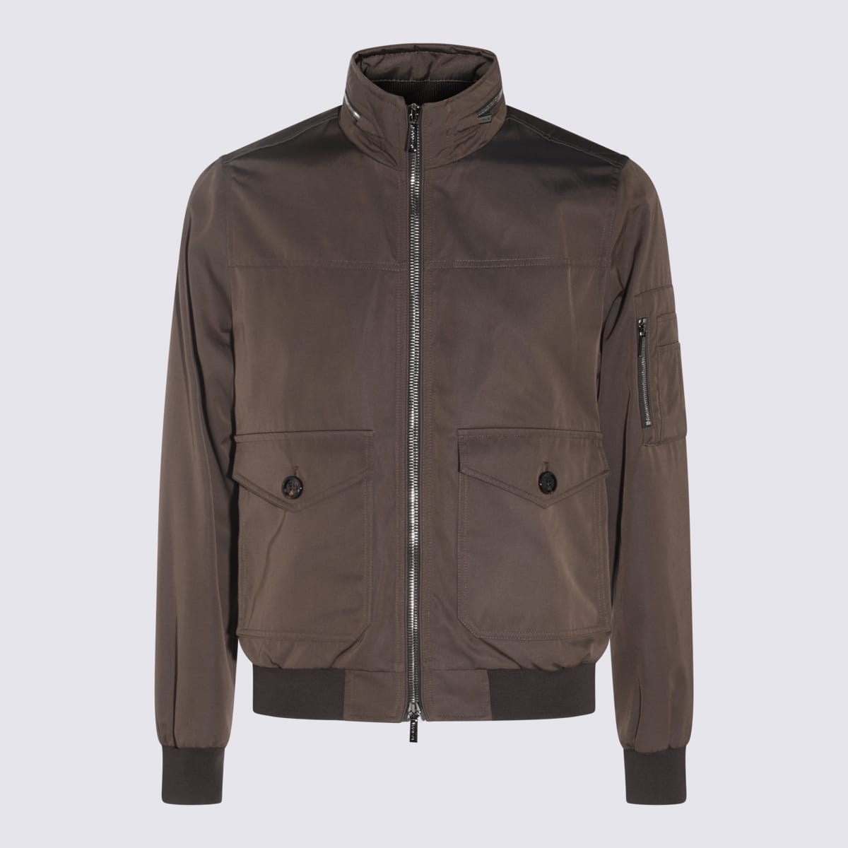 Moorer Casual Jacket With Flap Pockets And High Collar In Beaver