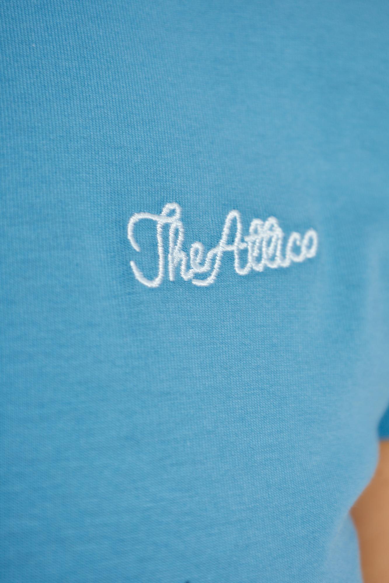 Attico Collared Polo Shirt Short Sleeves In Blue