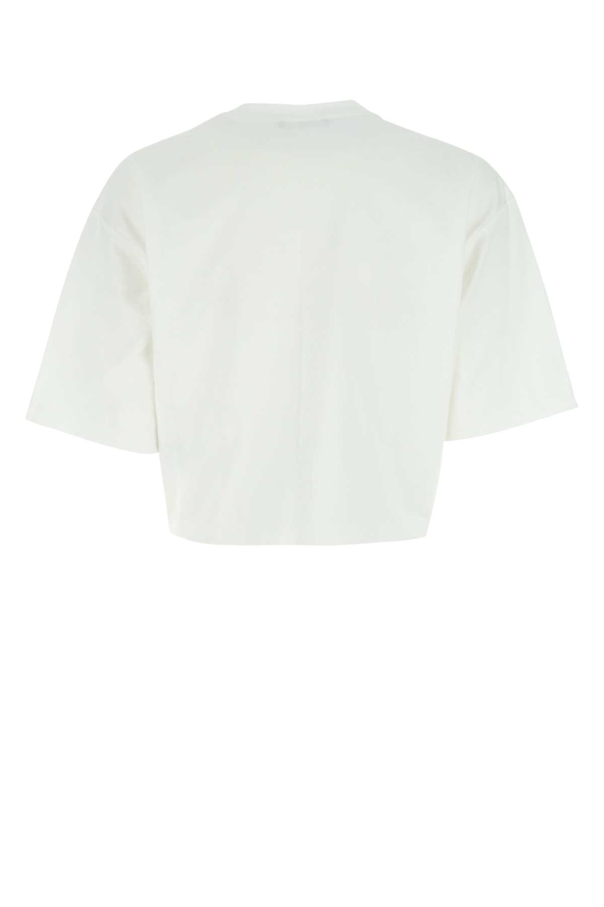 Balmain White Cotton Oversize T-shirt In Gmd