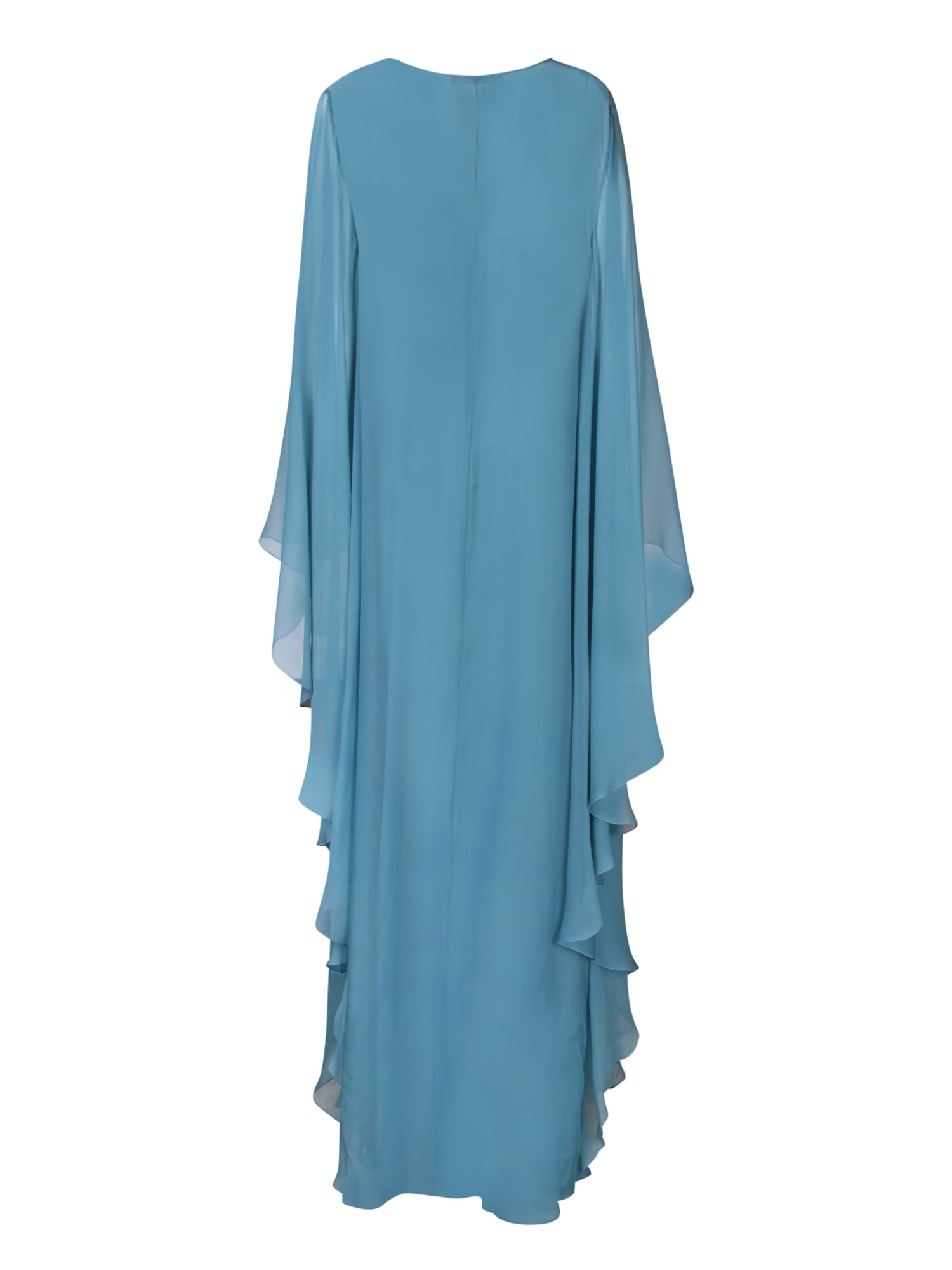 ALBERTA FERRETTI AZURE CHIFFON KAFTAN DRESS 