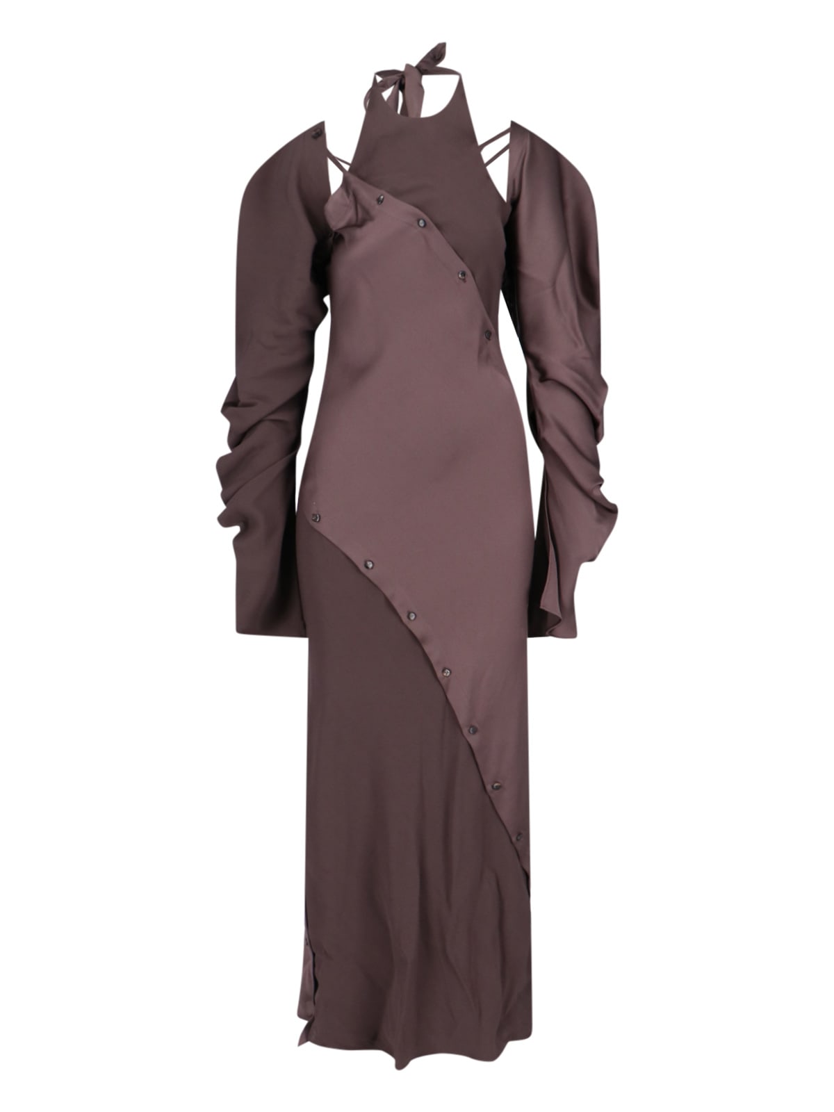 Shop Setchu Draped Maxi Dress In Brown