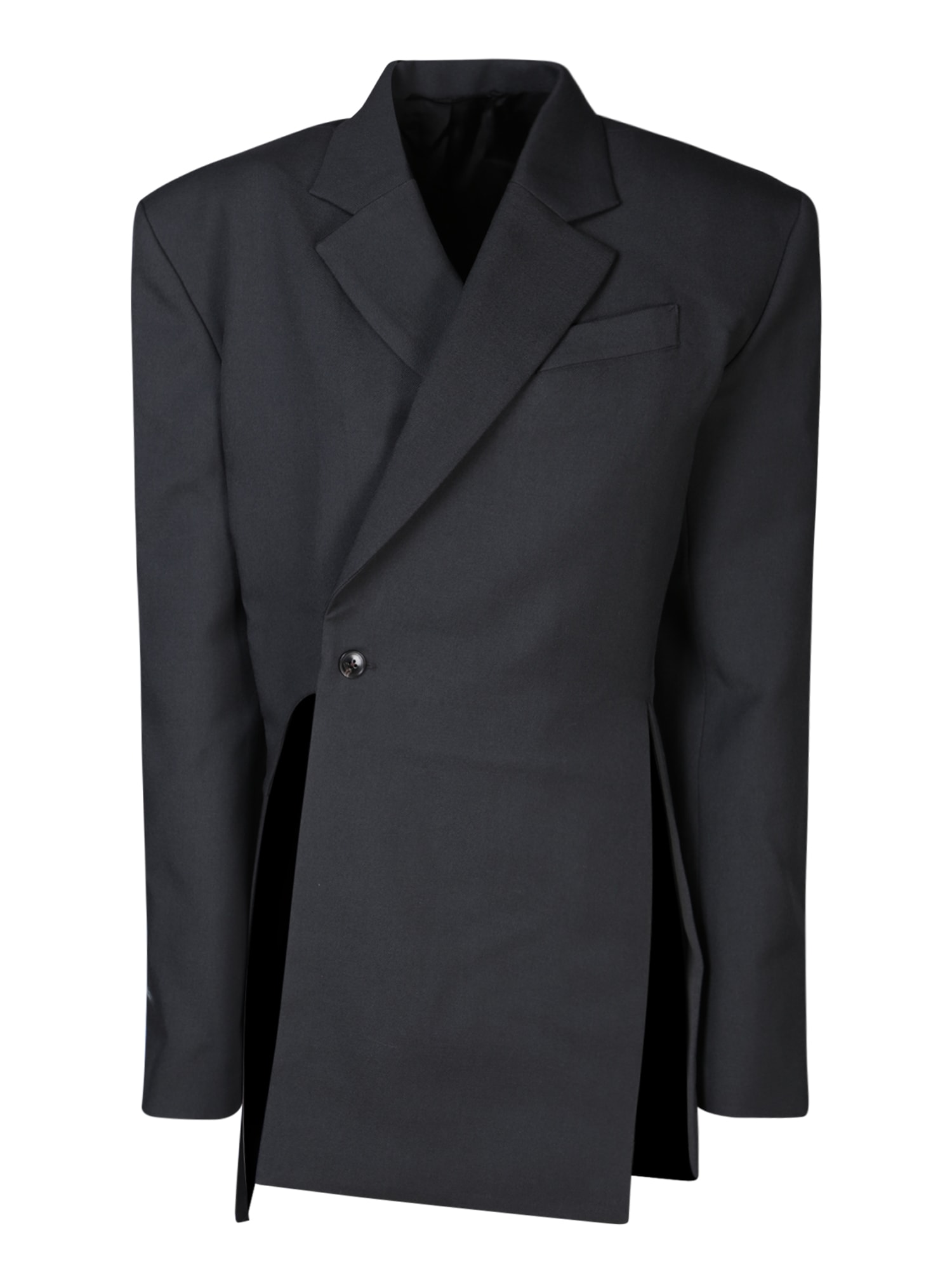 Shop Quira Asymmetric Dark Grey Jacket