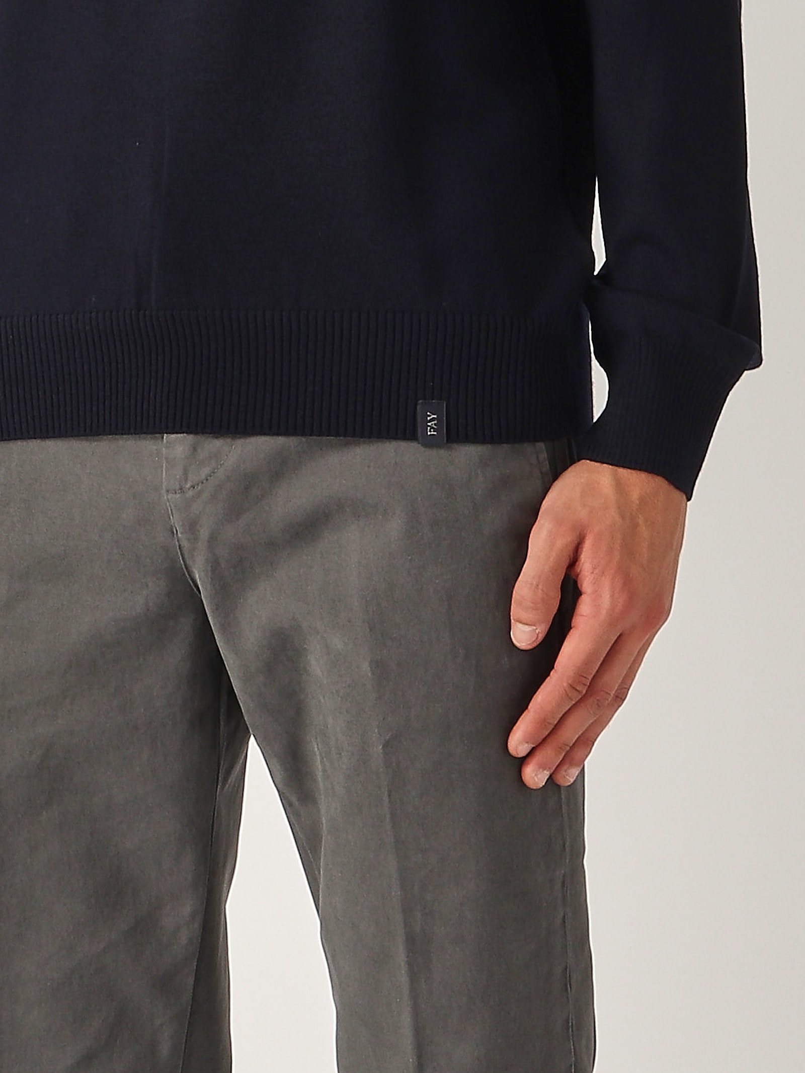 Shop Fay Maglia Dolcevita Uomo Sweater In Navy