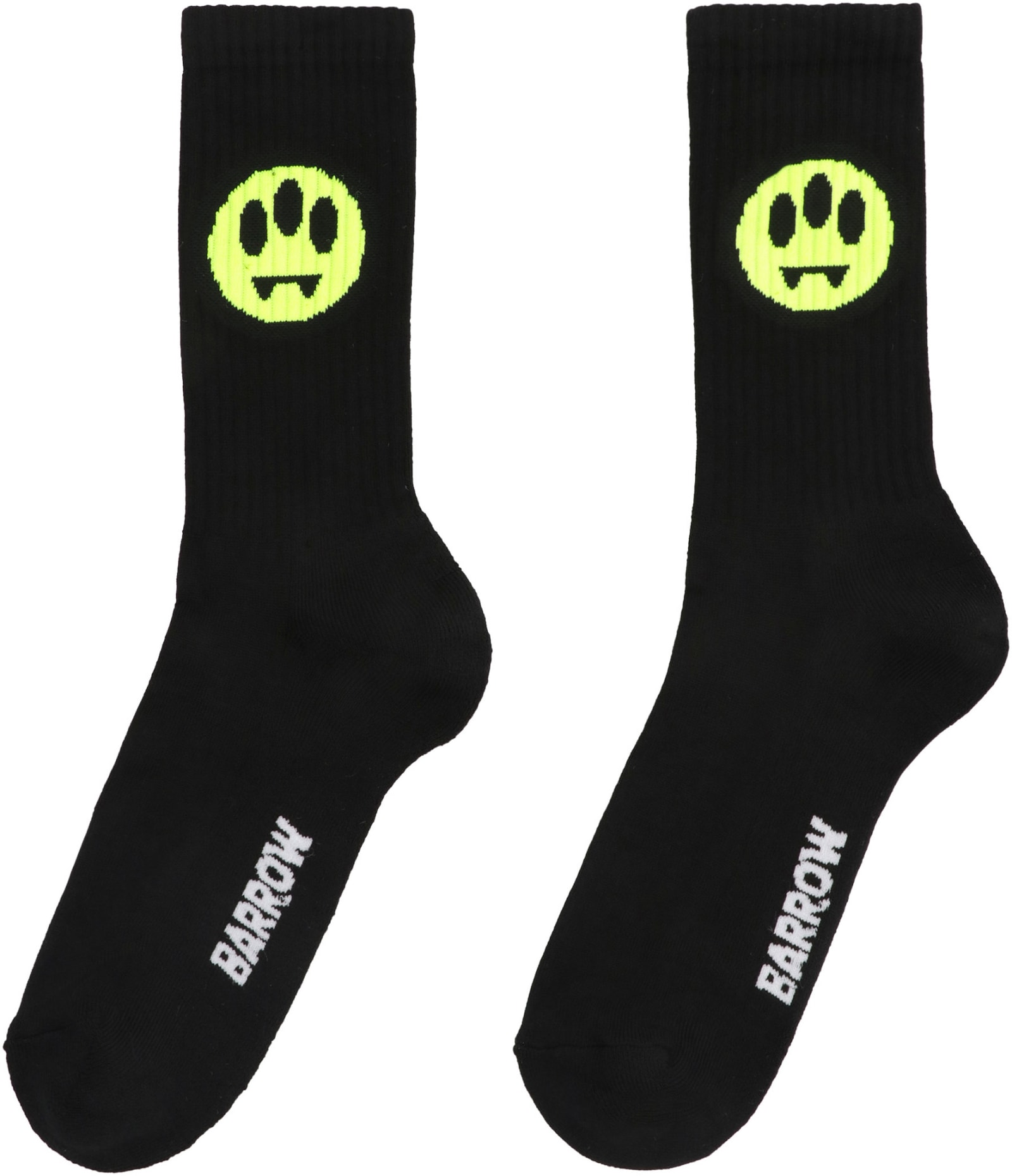 Shop Barrow Logo Cotton Blend Socks In Black