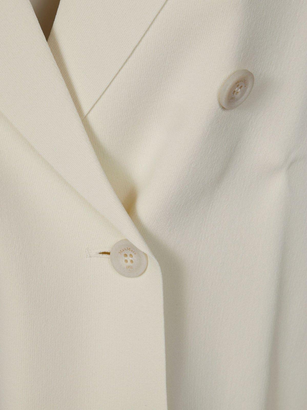 Max Mara Double-breasted Long-sleeved Jacket In White