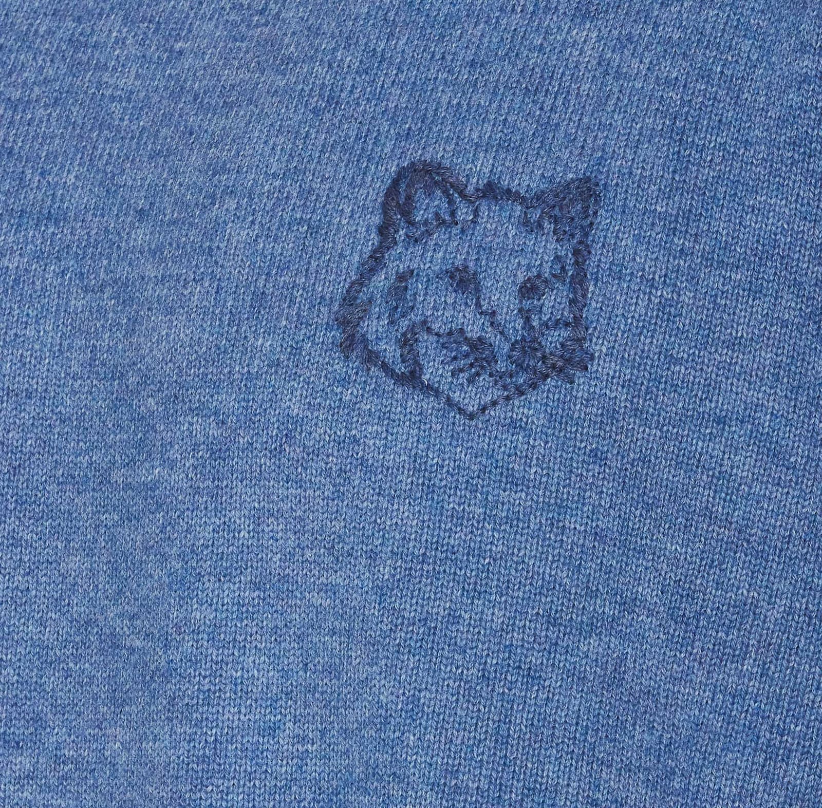 Shop Maison Kitsuné Fox Head Embroidered Sweater In Blue