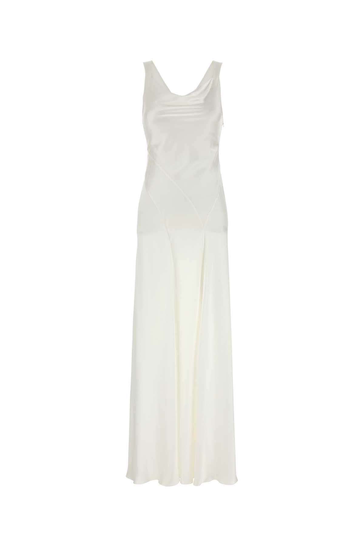 White Satin Long Dress