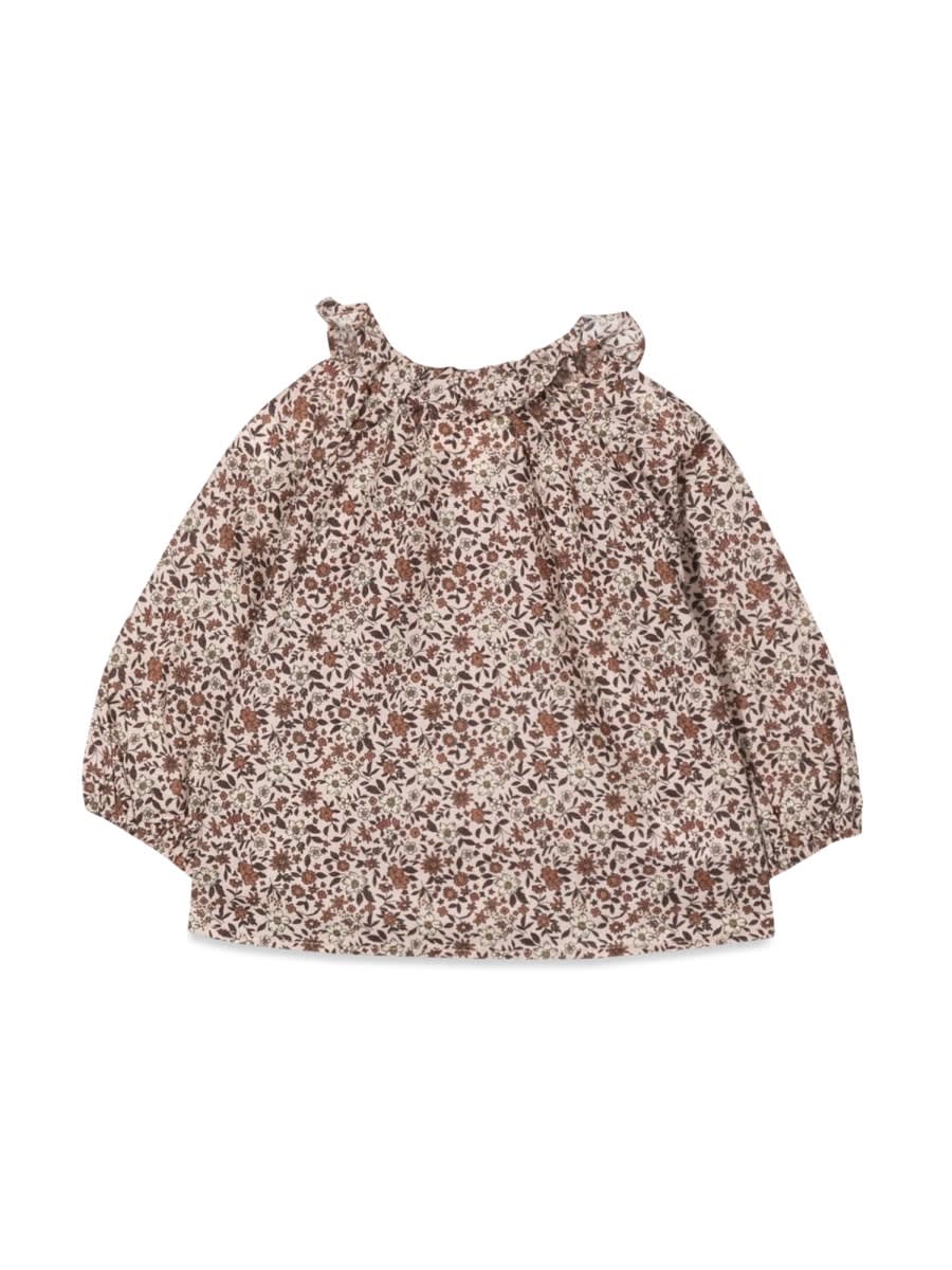 Shop Teddy &amp; Minou M/l Floral Shirt In Brown