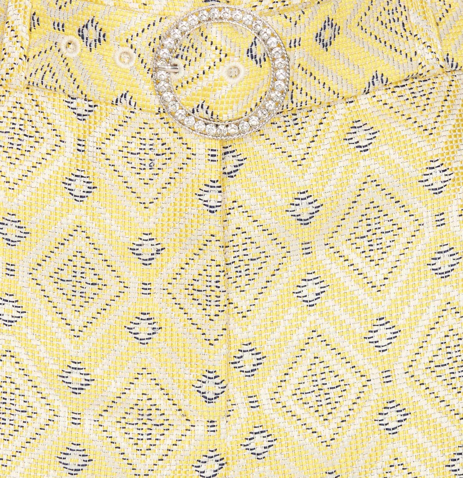Shop Liu •jo Jacquard Shorts In Yellow