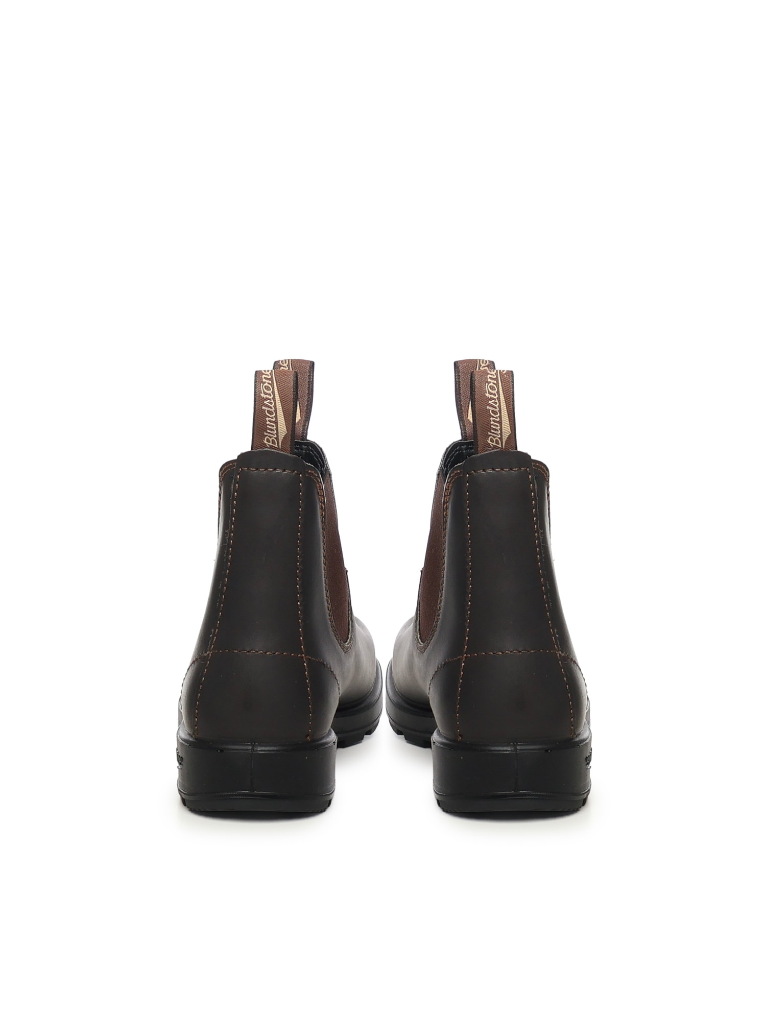Blundstone Ankle-high Rustic Brown Leather Boots With Elastic Side Straps In Brown