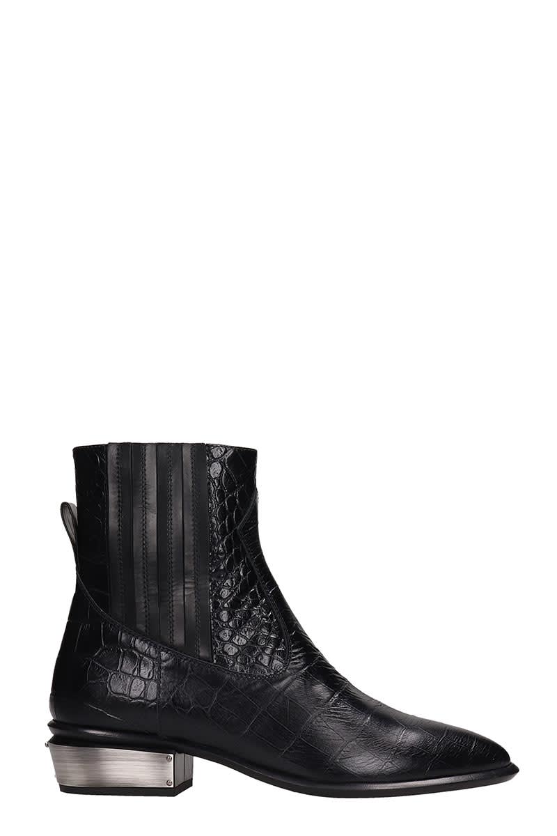 KATE CATE COWBOY KATE ANKLE BOOTS IN BLACK LEATHER,11309612