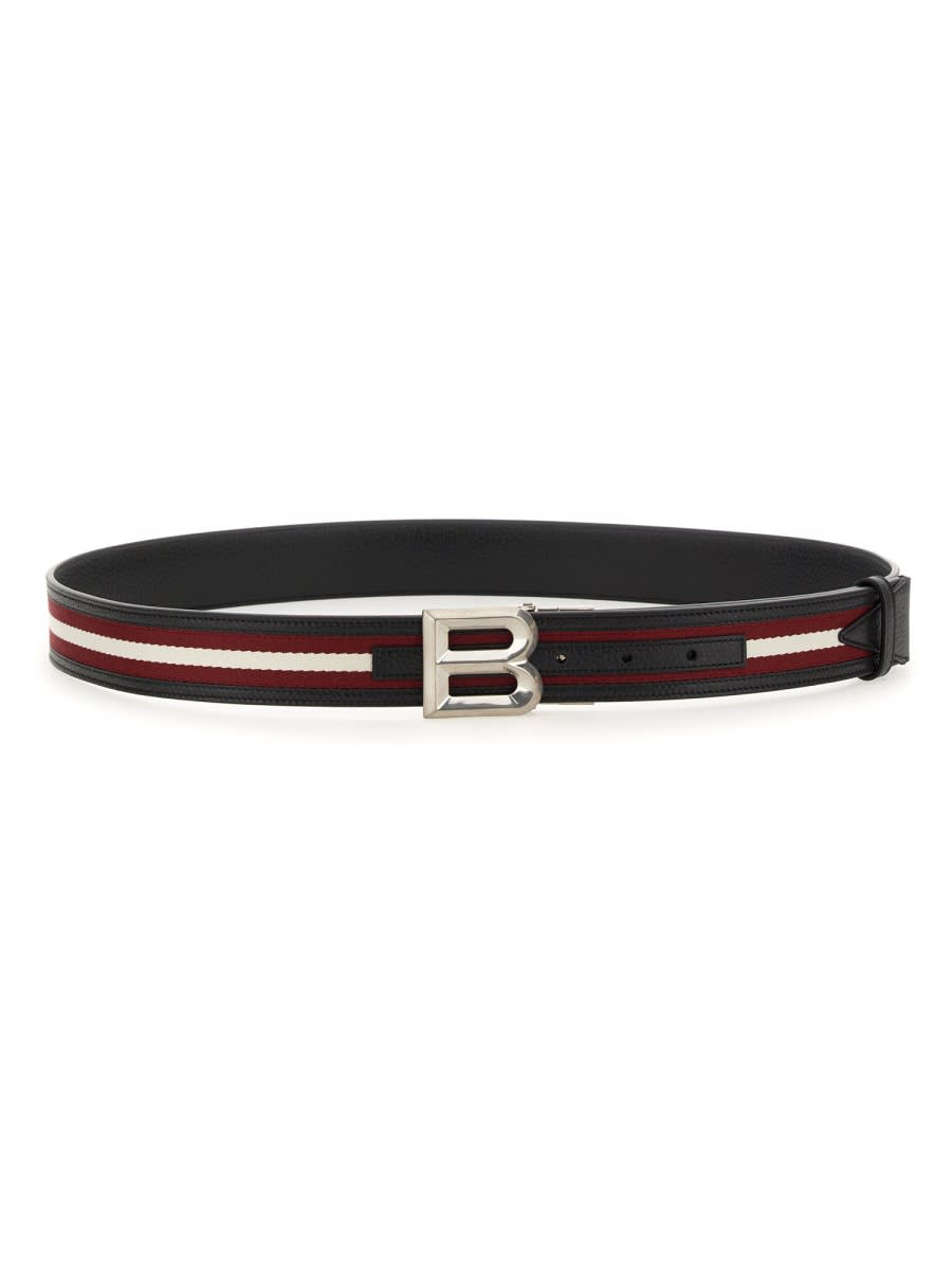 Shop Bally B Bold Belt In Blackredbonepall