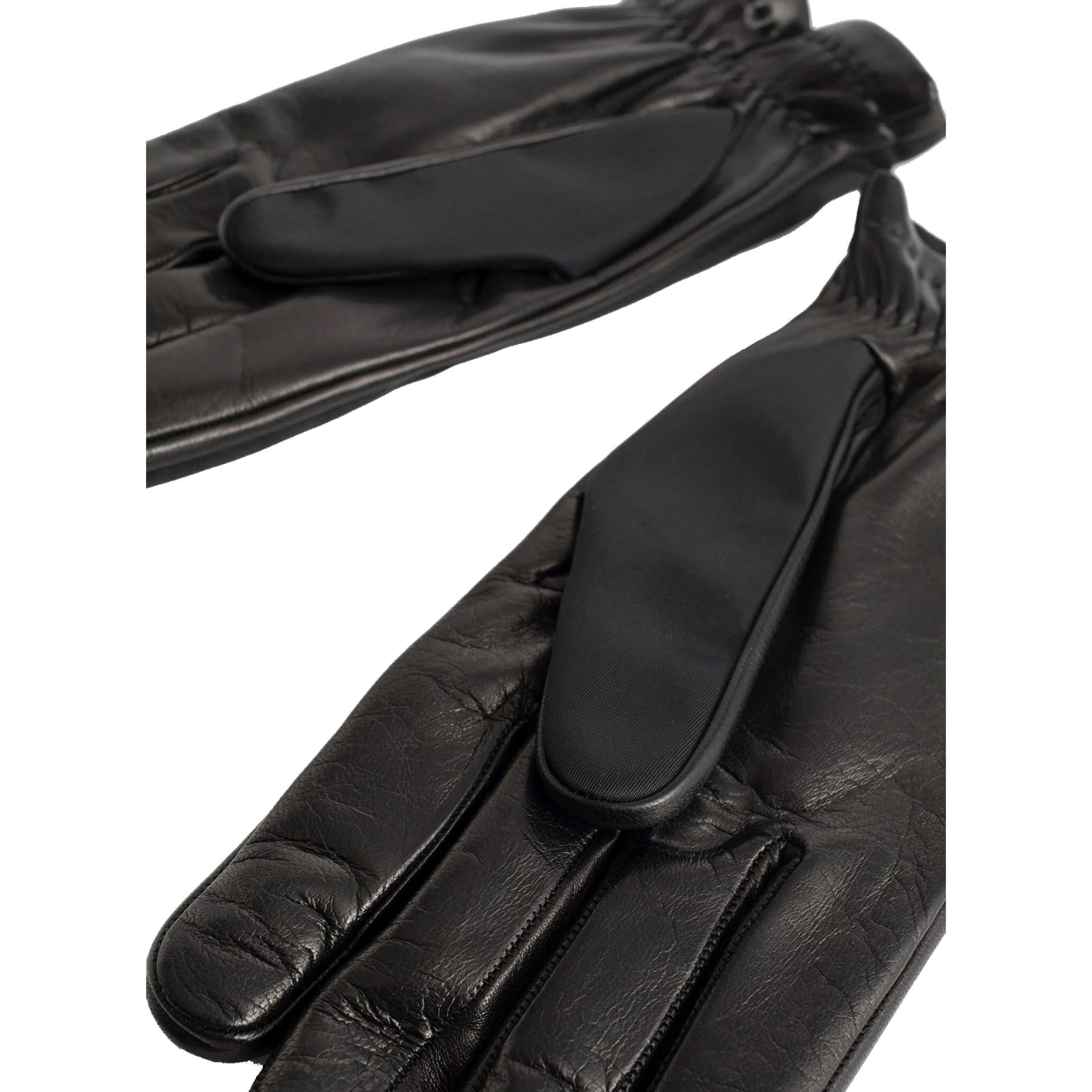 Prada Nylon And Leather Gloves In Black