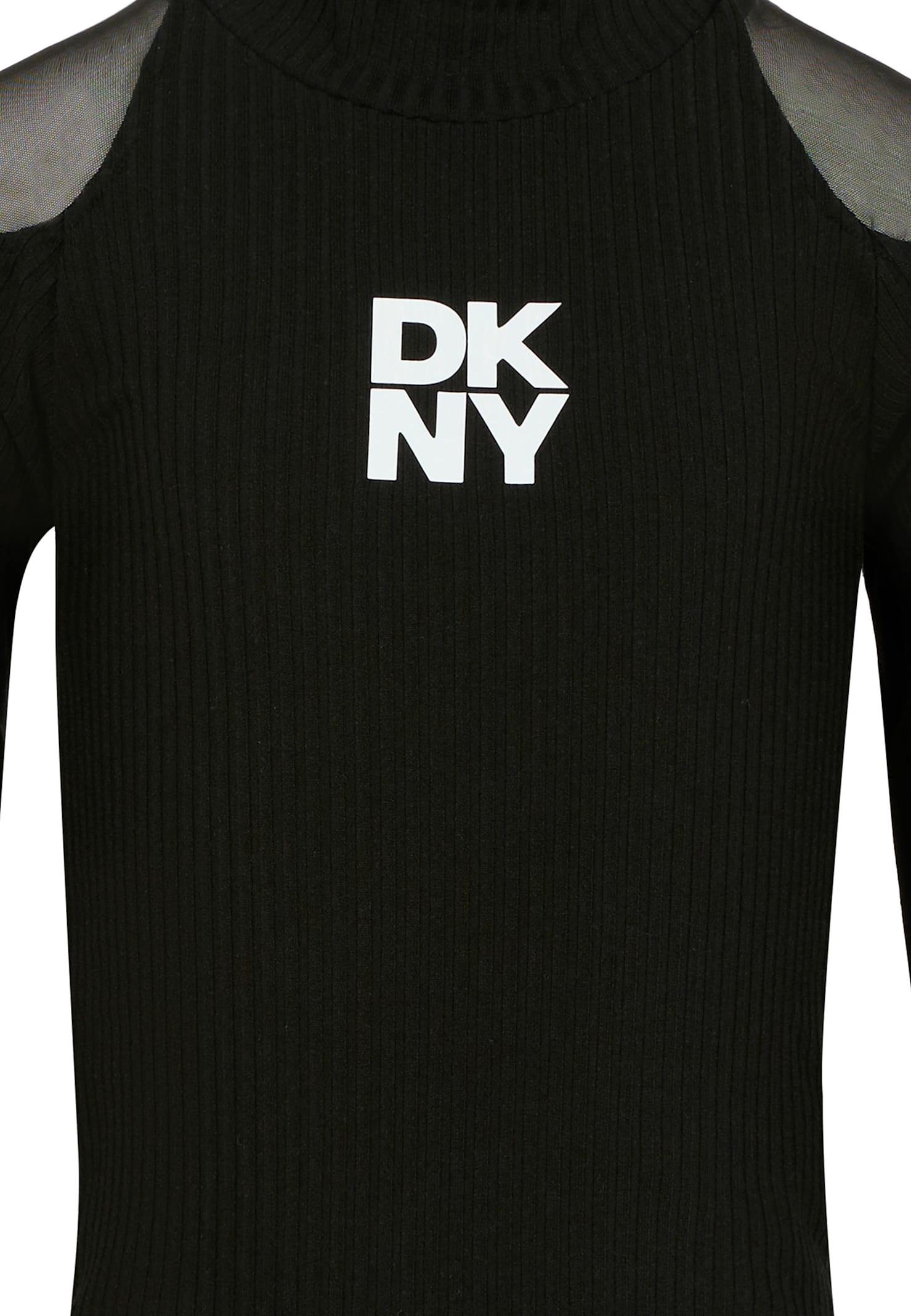 Dkny Black T-shirt For Girl With Logo In Black