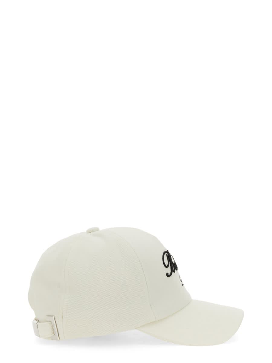 Shop Balmain Baseball Hat With Logo In White