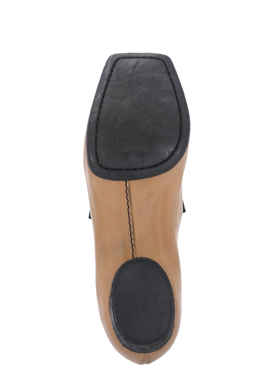 Uma Wang Leather Ballerina Flats With 23 Mm Square Toe In Pink