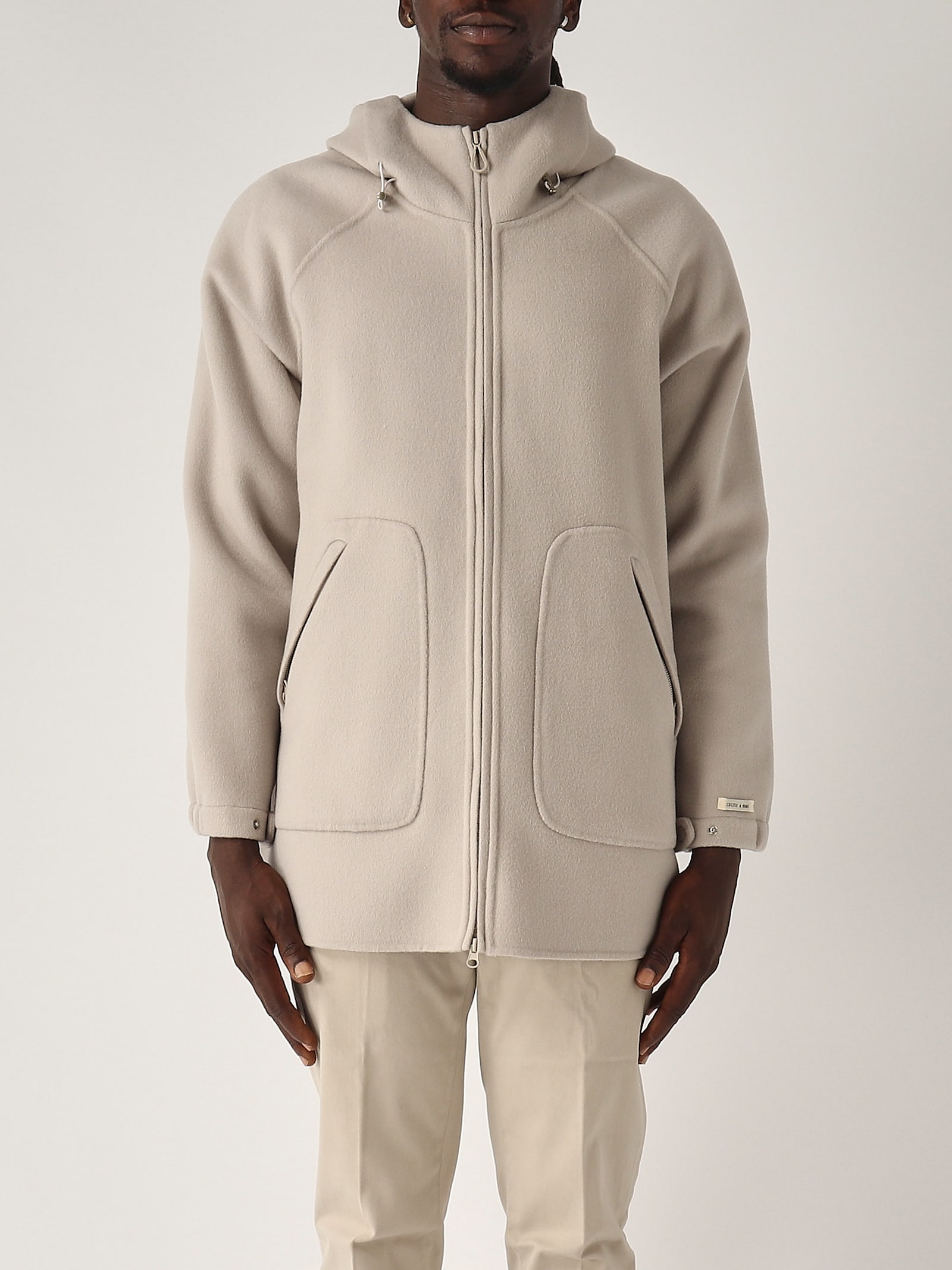 Paltò Parka Full Zip Jacket In Neutral