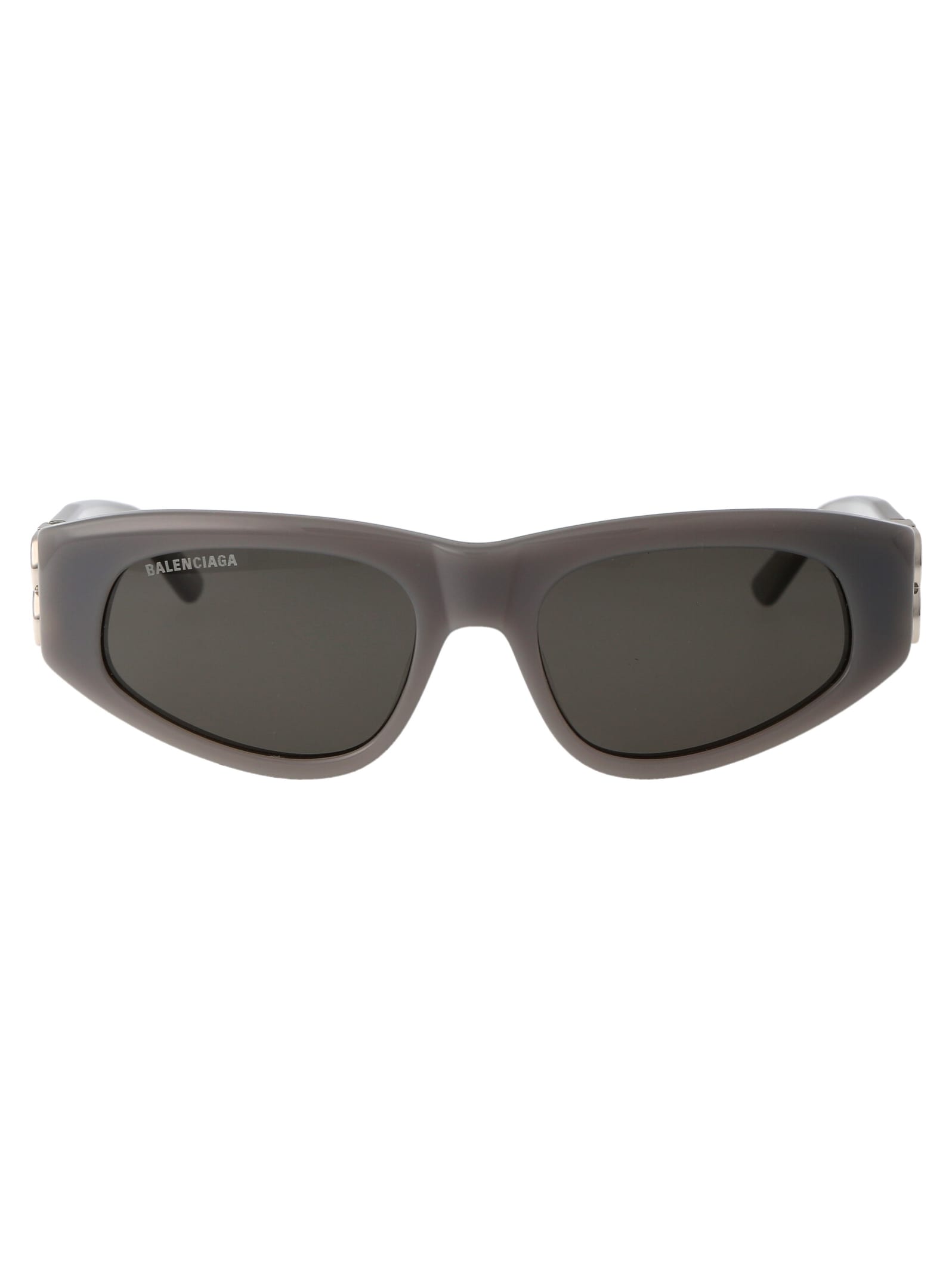 Shop Balenciaga Bb0095s Sunglasses In 015 Grey Silver Grey