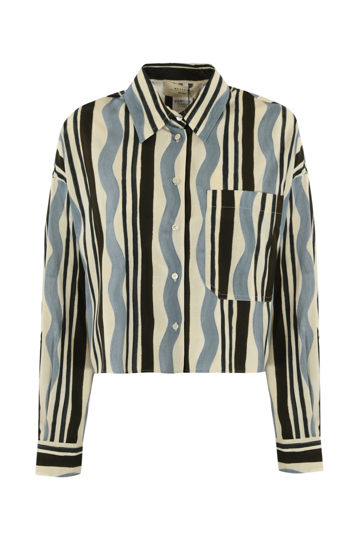 WEEKEND MAX MARA RAGTIME SHIRT IN COTTON WITH STRIPES AND WAVES