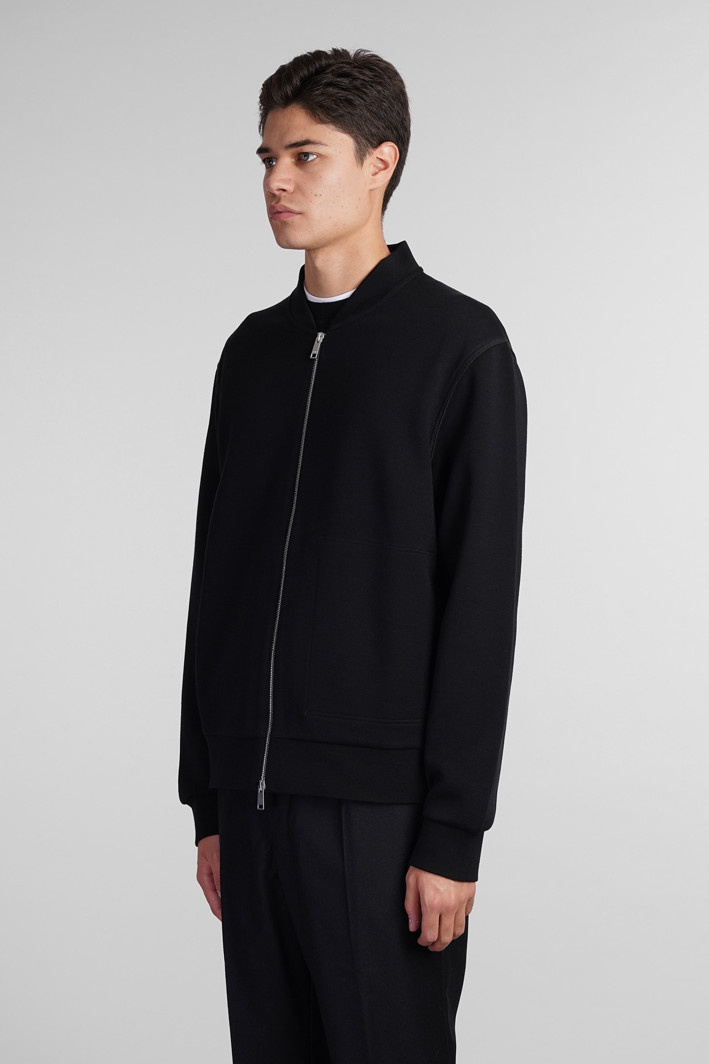 Shop Zegna Sweatshirt In Black Wool