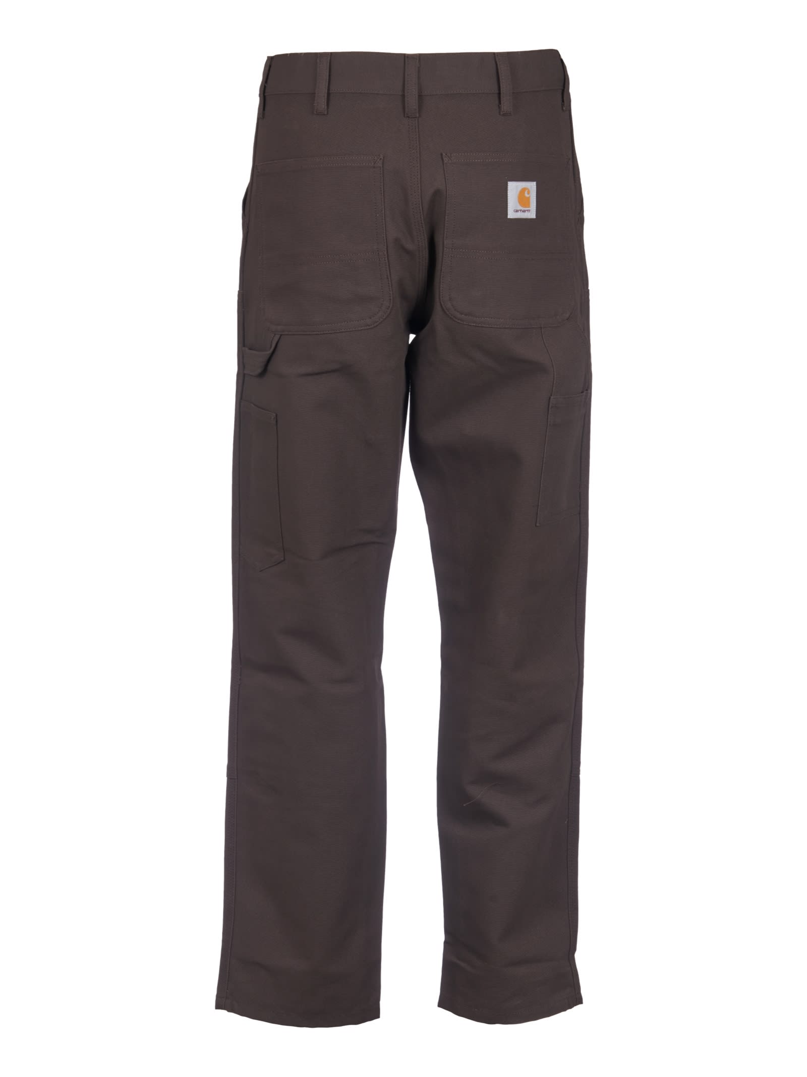 Shop Carhartt Straight Buttoned Trousers In Tobacco
