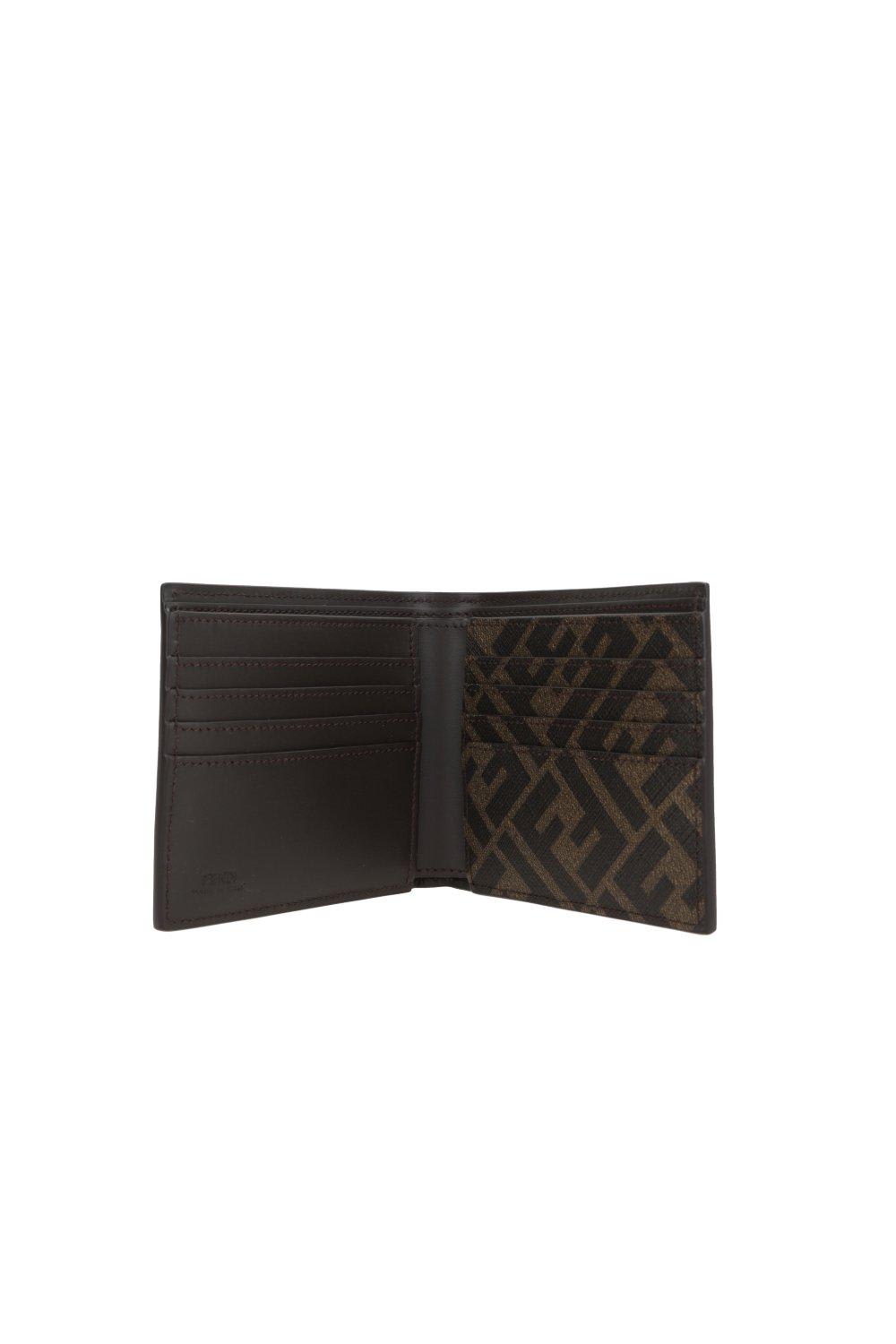 Shop Fendi Ff Bi-fold Wallet In Real Ebano Tbmr P