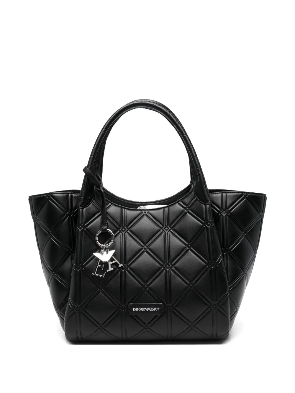 Emporio Armani Leather Shopping Bag In Black